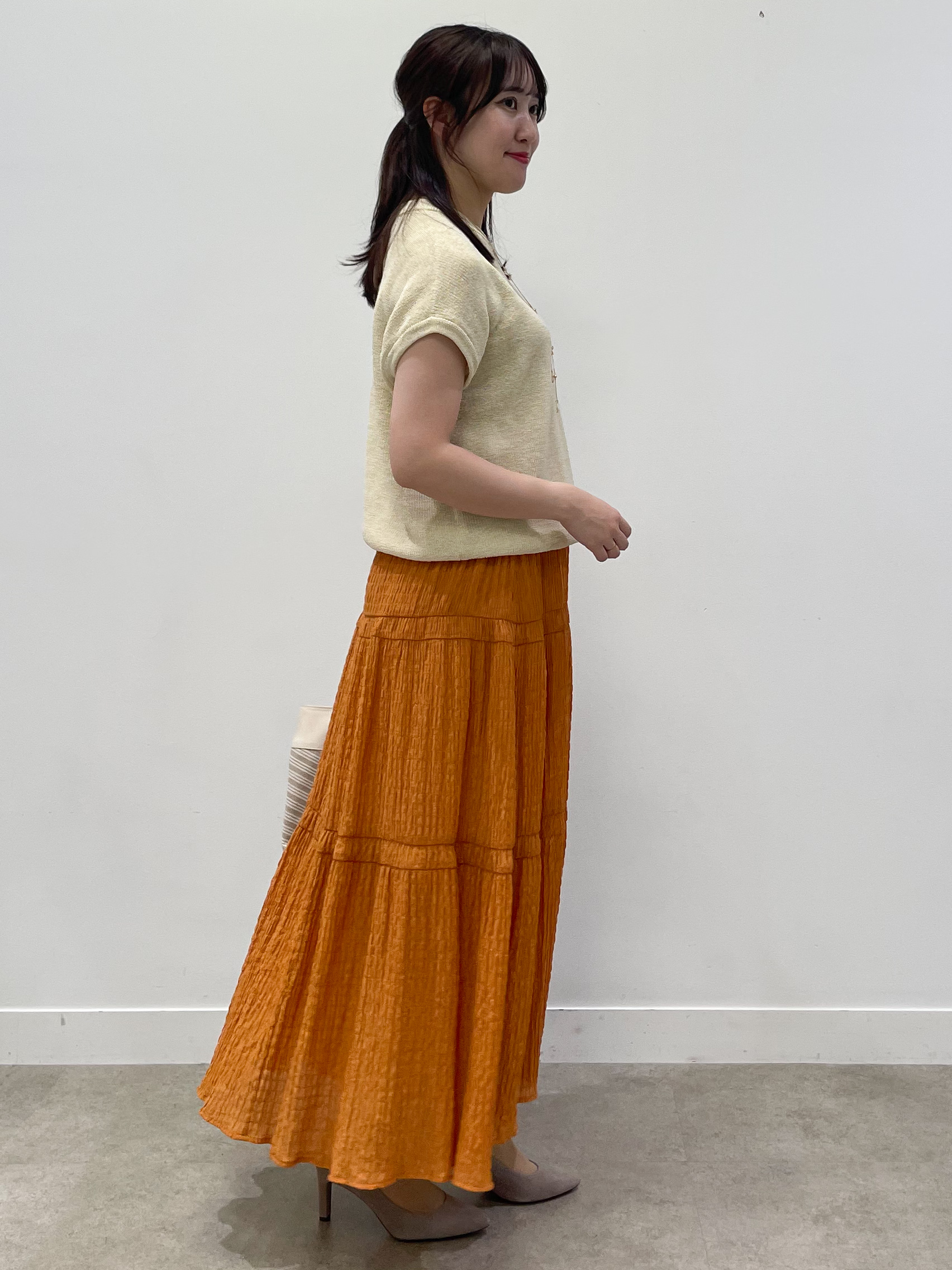 yukariさんの「Reflect｜【レイヤードにおすすめ◎】畦編みフレンチスリーブトップス」を使ったコーディネート