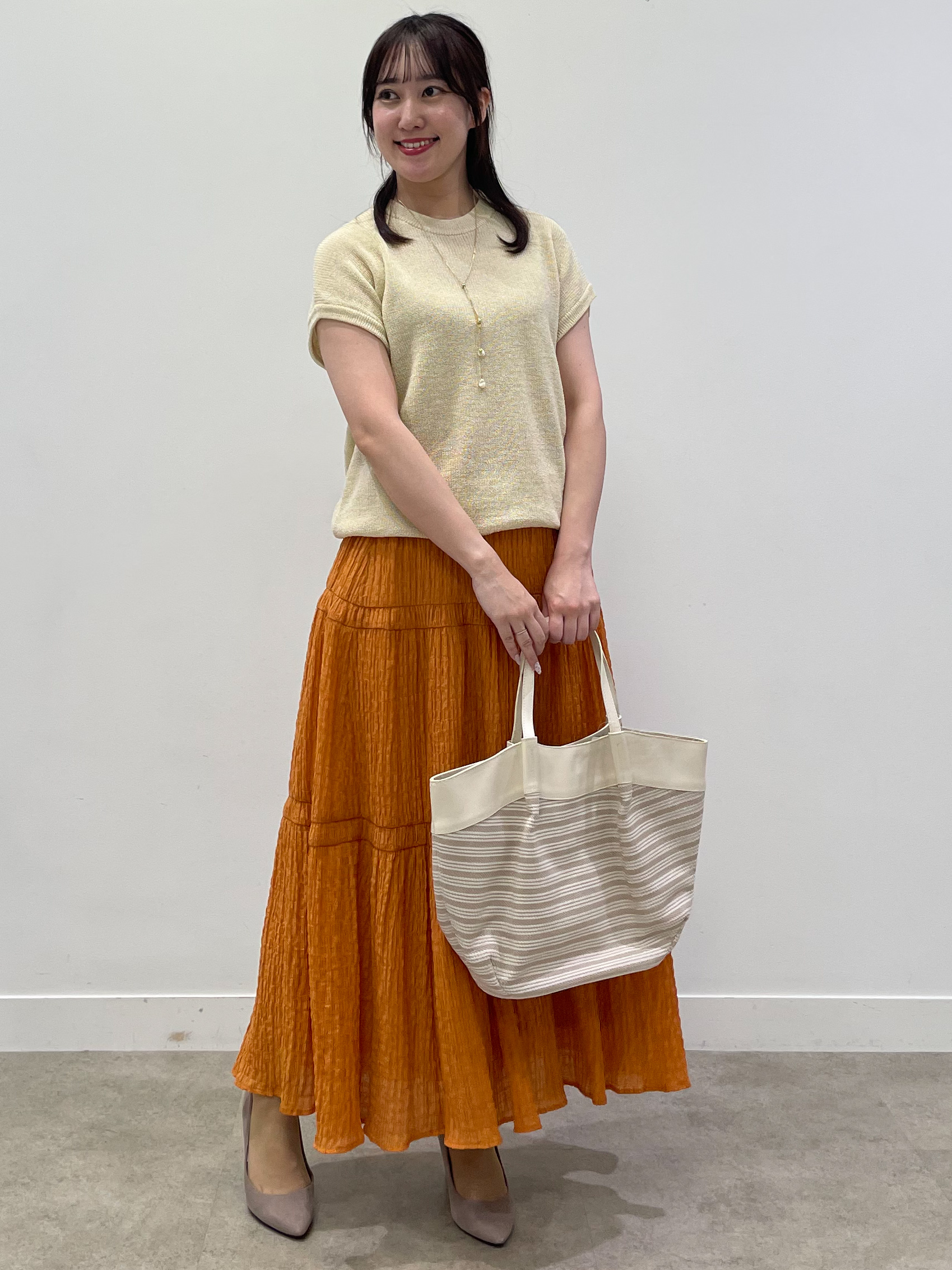 yukariさんの「Reflect｜【レイヤードにおすすめ◎】畦編みフレンチスリーブトップス」を使ったコーディネート