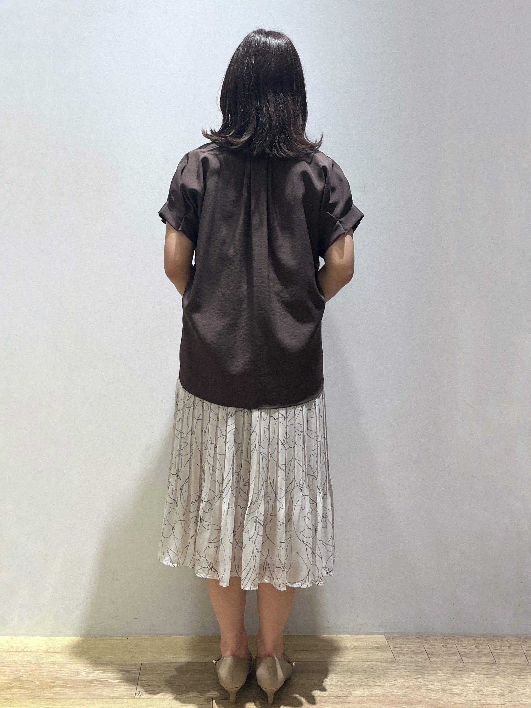 さやかさんの「index｜【接触冷感／吸水速乾】タックスキッパーブラウス《防シワ／イージーアイロン／洗濯機OK／9col》」を使ったコーディネート