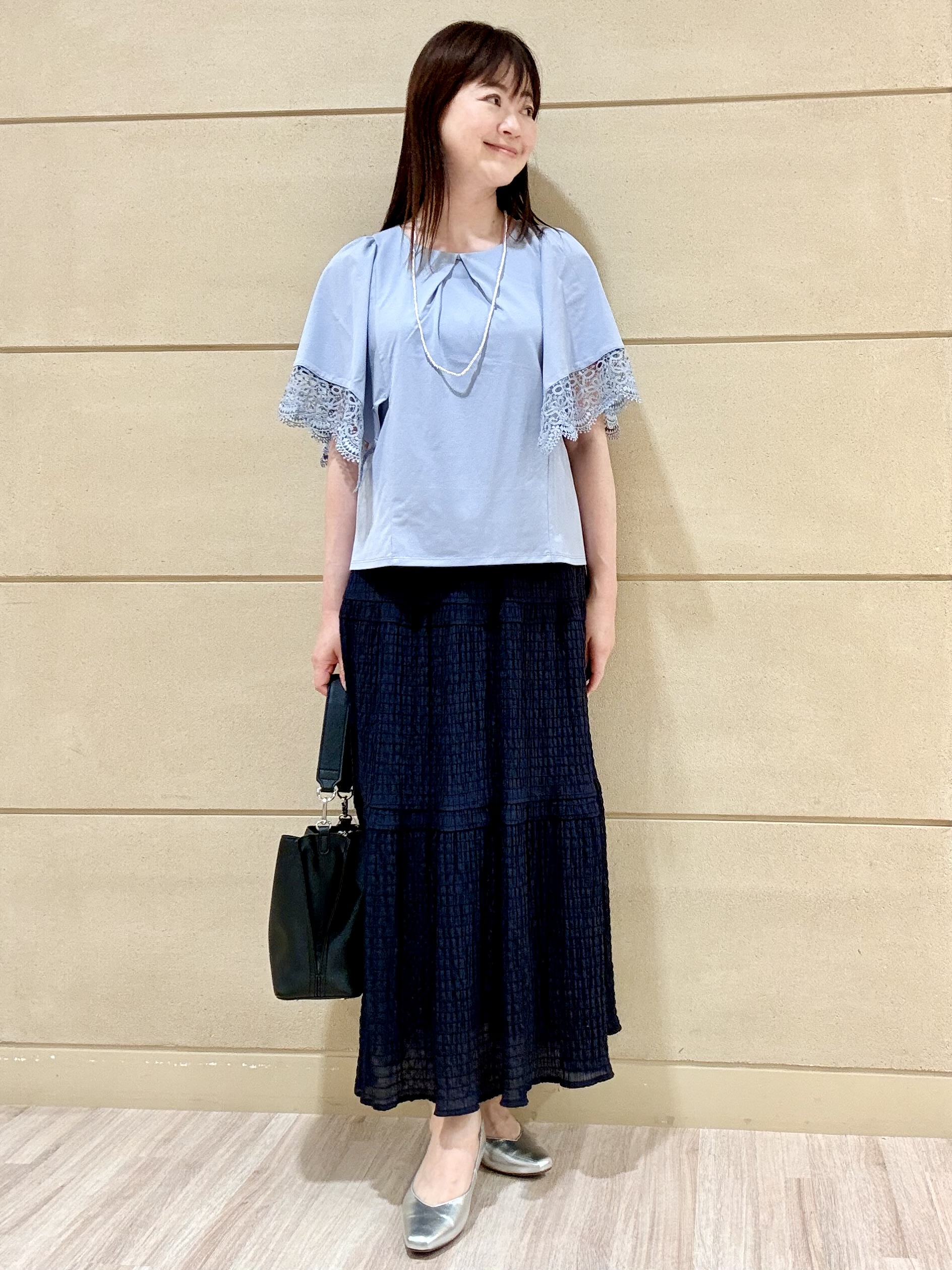 Marさんの「Reflect｜【UVカット／接触冷感】レーススリーブジャージカットソー」を使ったコーディネート