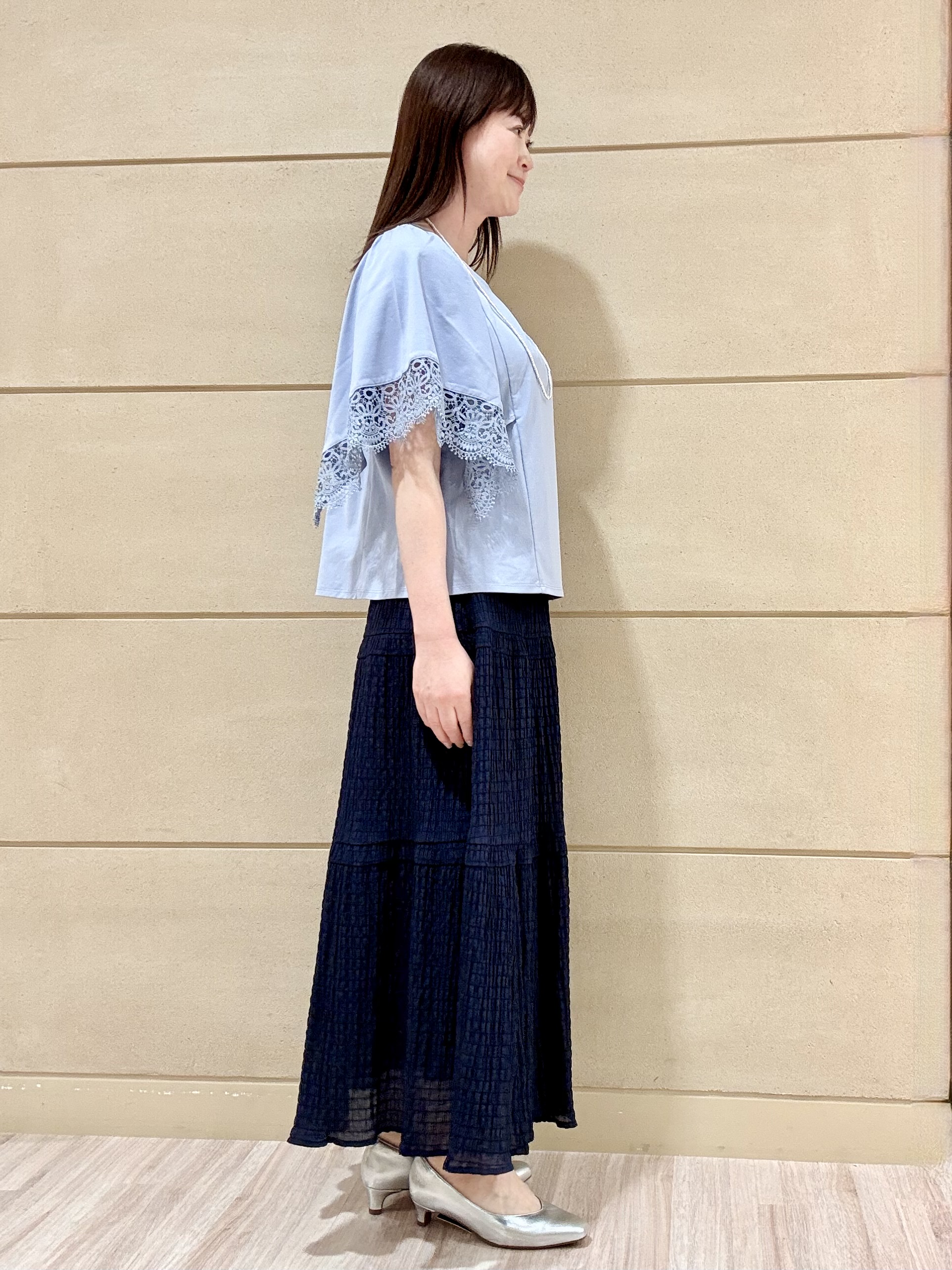 Marさんの「Reflect｜【UVカット／接触冷感】レーススリーブジャージカットソー」を使ったコーディネート