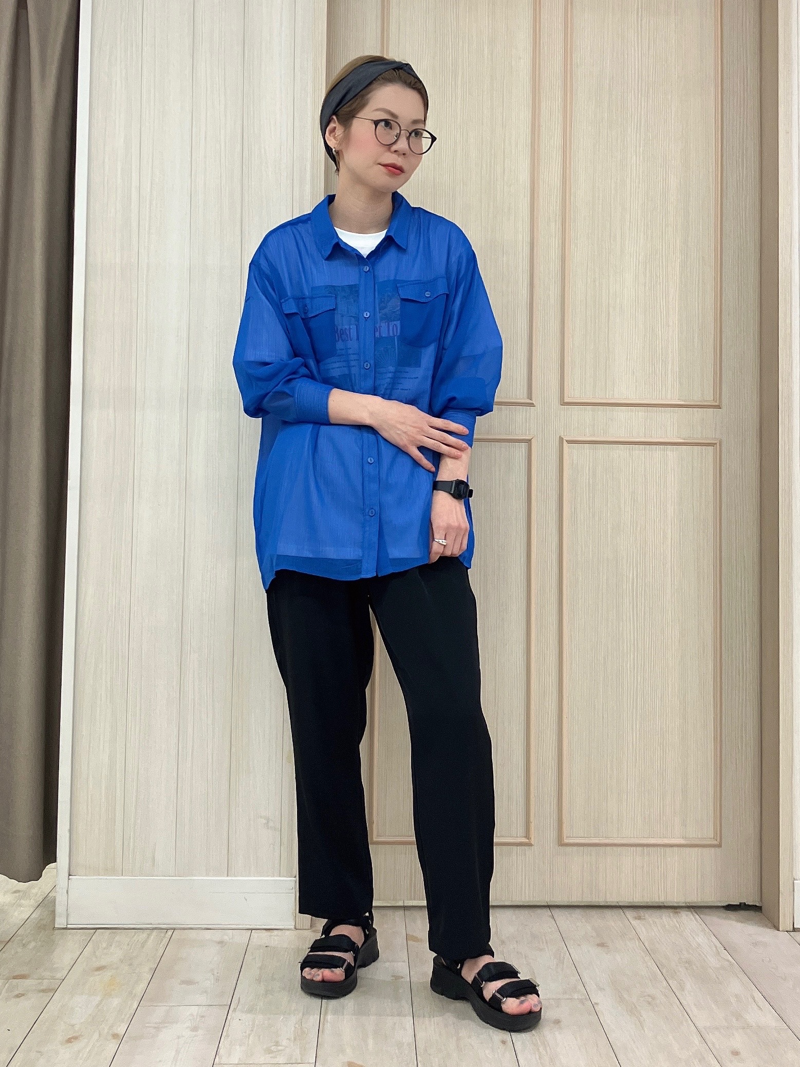 Turnerさんの「SHOO･LA･RUE｜【洗濯機可】ダブルポケット 楊柳しぼしぼシアーシャツ」を使ったコーディネート