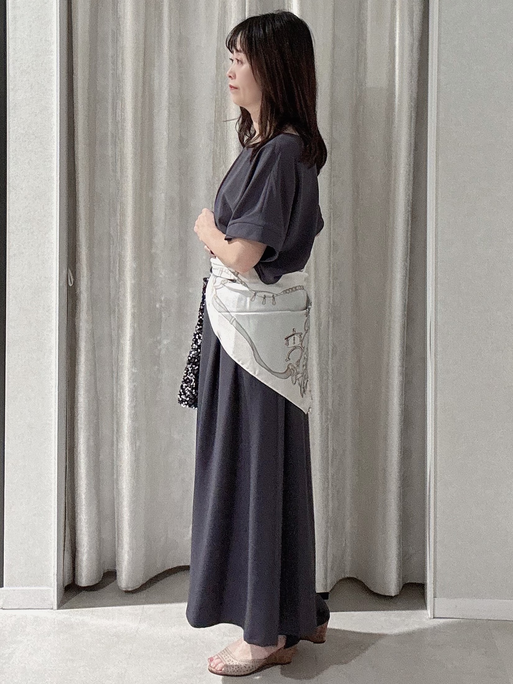 makiさんの「UNTITLED｜【セットアップ可/UVカット/前後2WAY】リラクシーフレンチスリーブブラウス」を使ったコーディネート