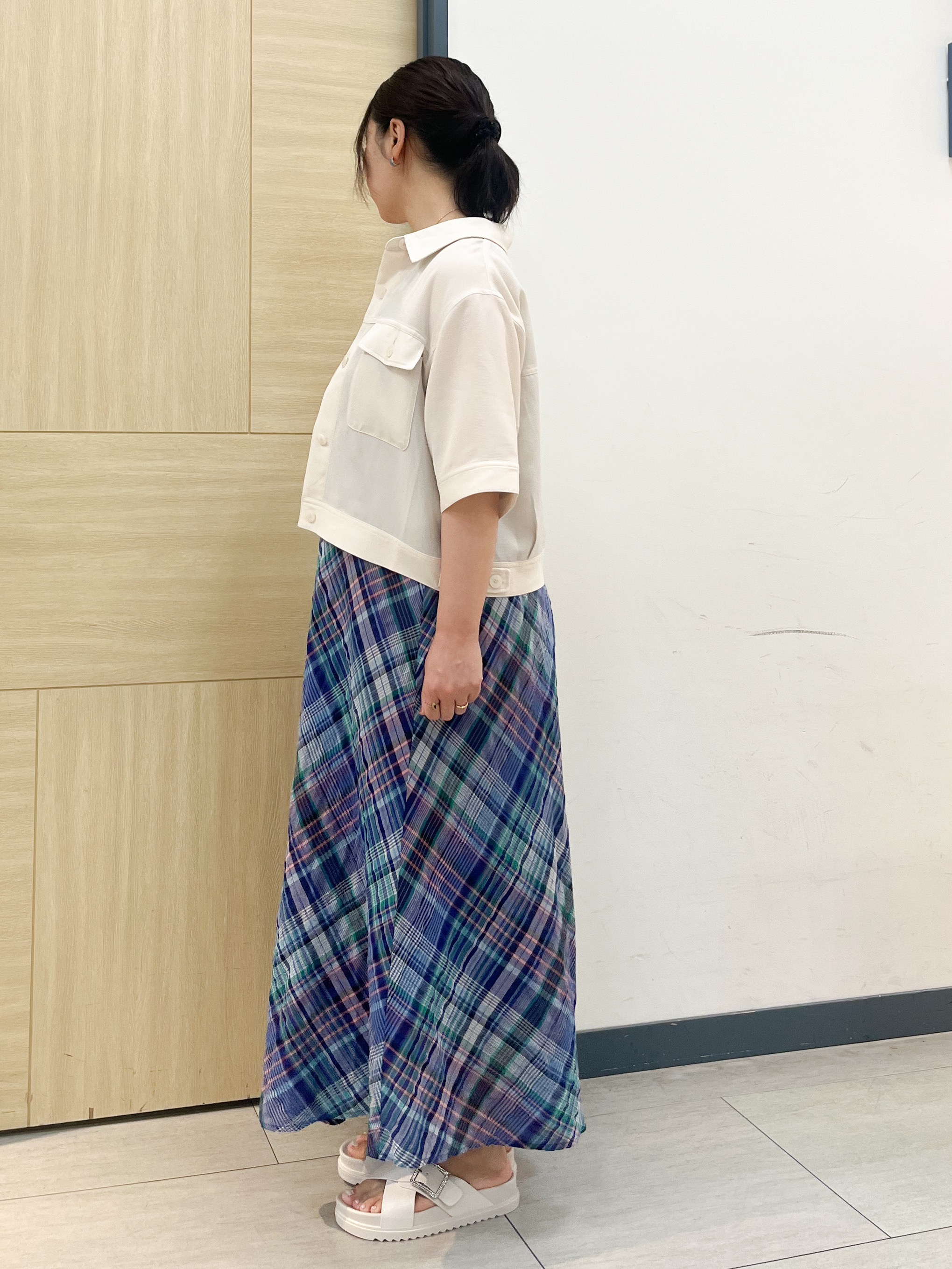 YOさんの「grove｜【吸水速乾・通気性・洗える】衿付きハーフジャケット」を使ったコーディネート