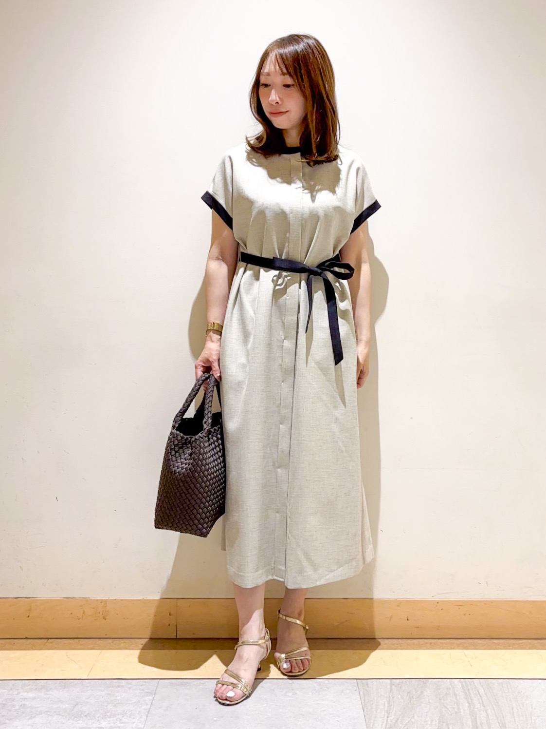 sattoさんの「UNTITLED｜【接触冷感/UVカット/イージーケア】配色ラインワンピース」を使ったコーディネート