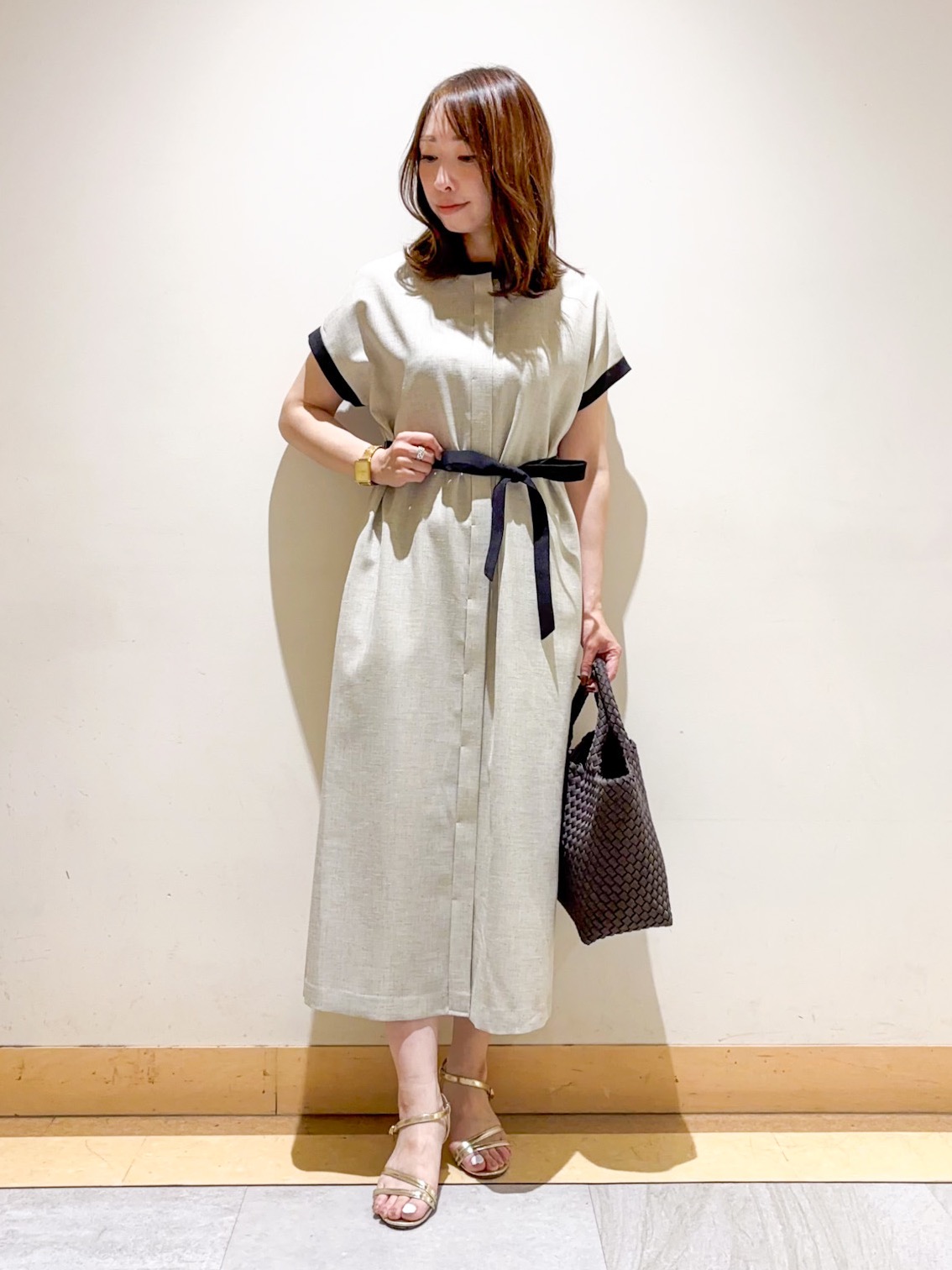 sattoさんの「UNTITLED｜【接触冷感/UVカット/イージーケア】配色ラインワンピース」を使ったコーディネート