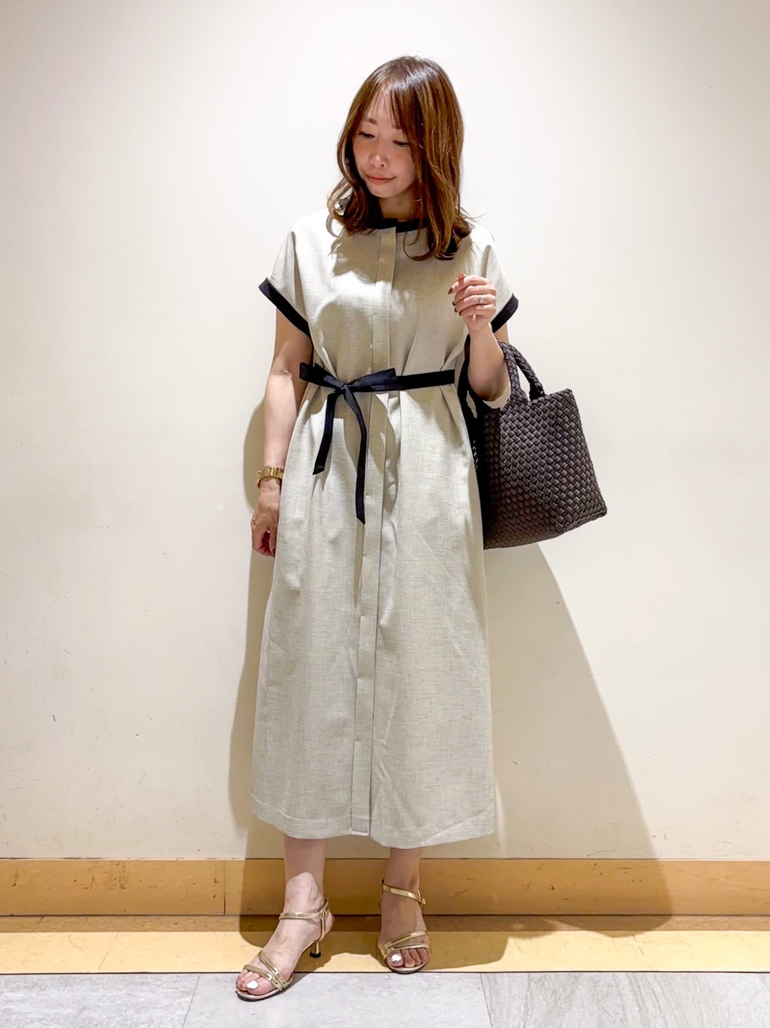 sattoさんの「UNTITLED｜【接触冷感/UVカット/イージーケア】配色ラインワンピース」を使ったコーディネート