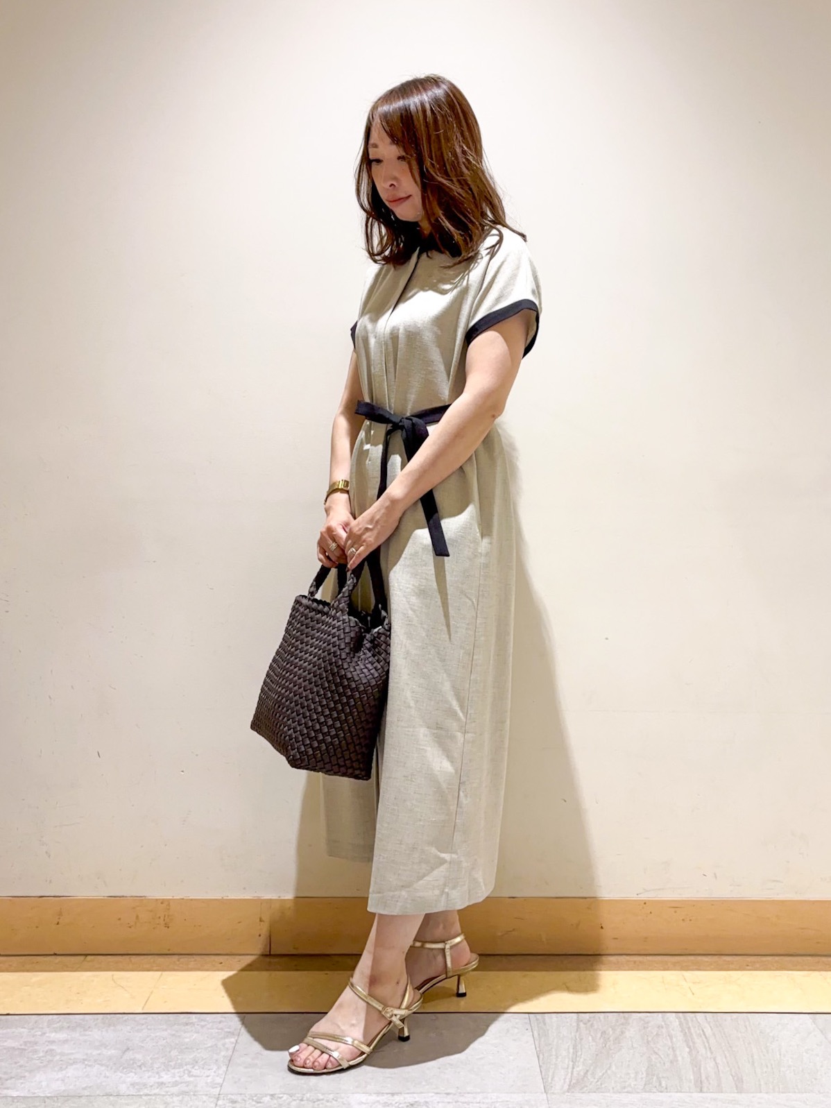 sattoさんの「UNTITLED｜【接触冷感/UVカット/イージーケア】配色ラインワンピース」を使ったコーディネート