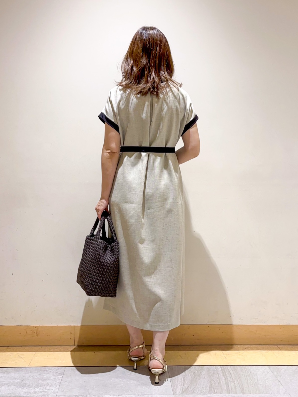 sattoさんの「UNTITLED｜【接触冷感/UVカット/イージーケア】配色ラインワンピース」を使ったコーディネート