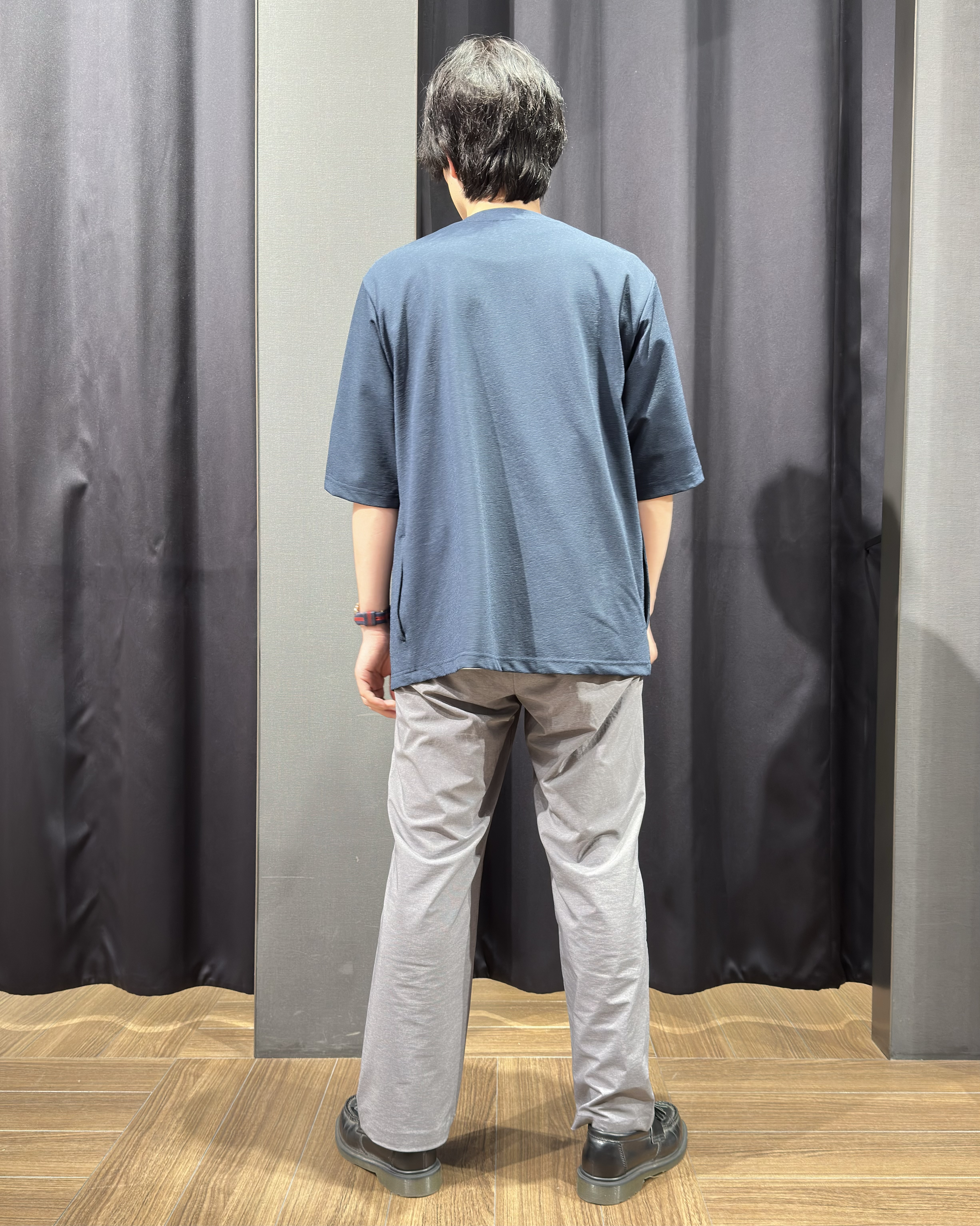 tomoyaさんの「THE SHOP TK｜メッシュ五分袖カーディガン＋半袖Tシャツ セットアイテム 洗濯機OK」を使ったコーディネート