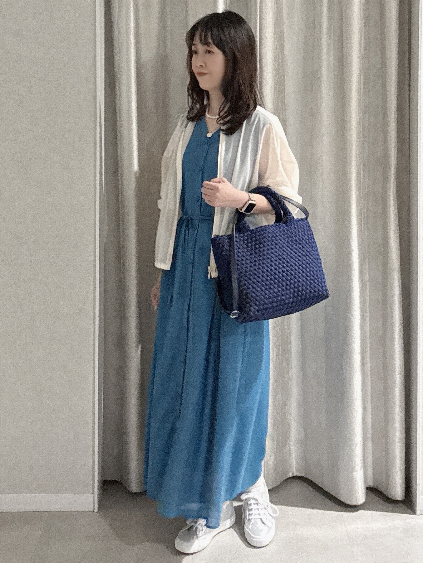 makiさんの「UNTITLED｜【Made In Japan】ガラスパールレイヤードネックレス」を使ったコーディネート