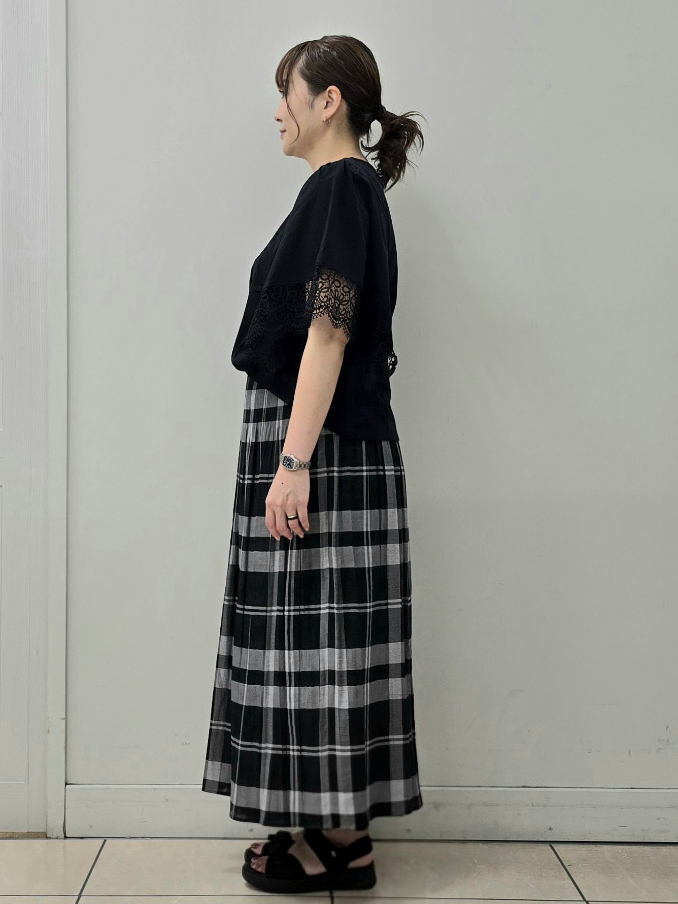 fkeさんの「Reflect｜【UVカット／接触冷感】レーススリーブジャージカットソー」を使ったコーディネート