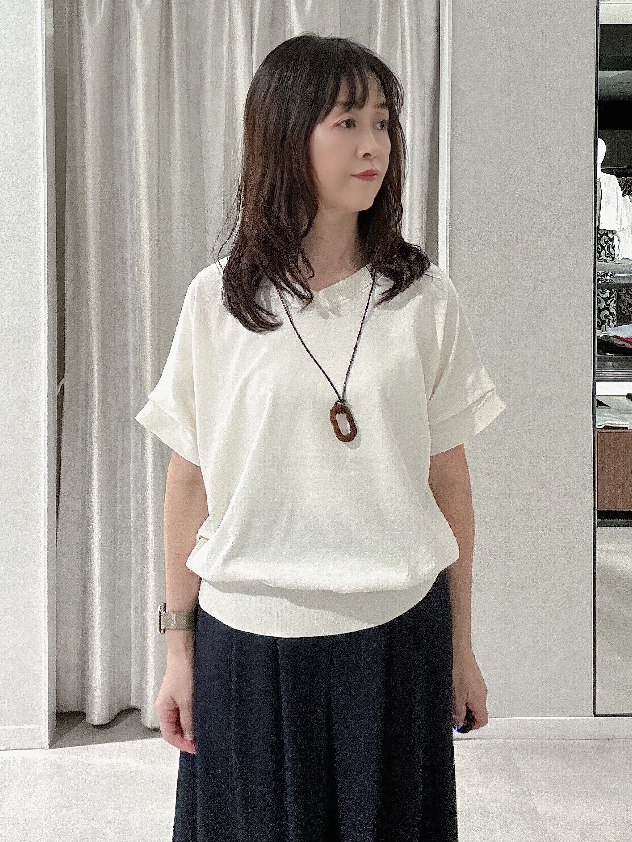 makiさんの「UNTITLED｜【前後2WAY】ドライタッチコットンプルオーバー」を使ったコーディネート