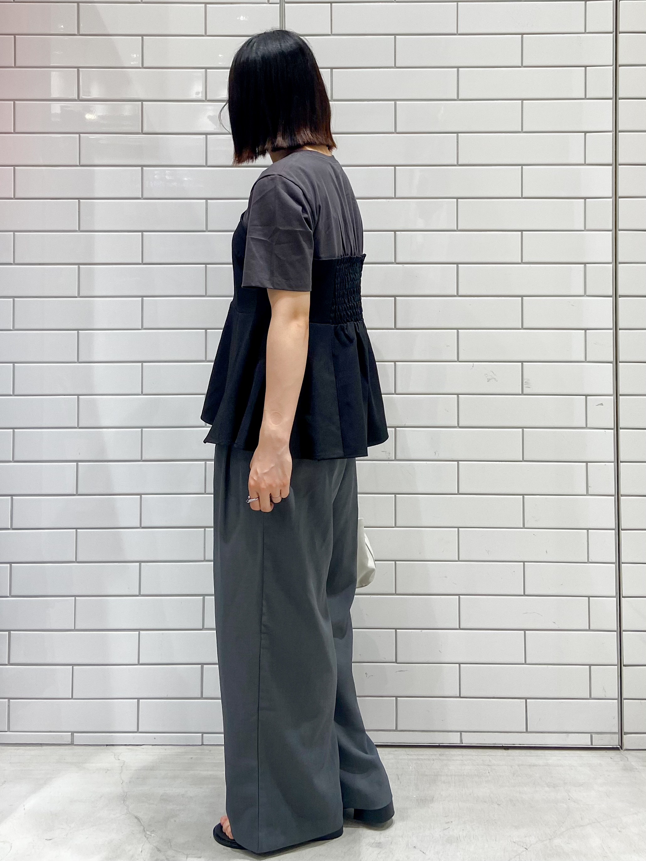 kimiさんの「OPAQUE.CLIP｜ビスチェドッキングカットソー【洗濯機OK】」を使ったコーディネート