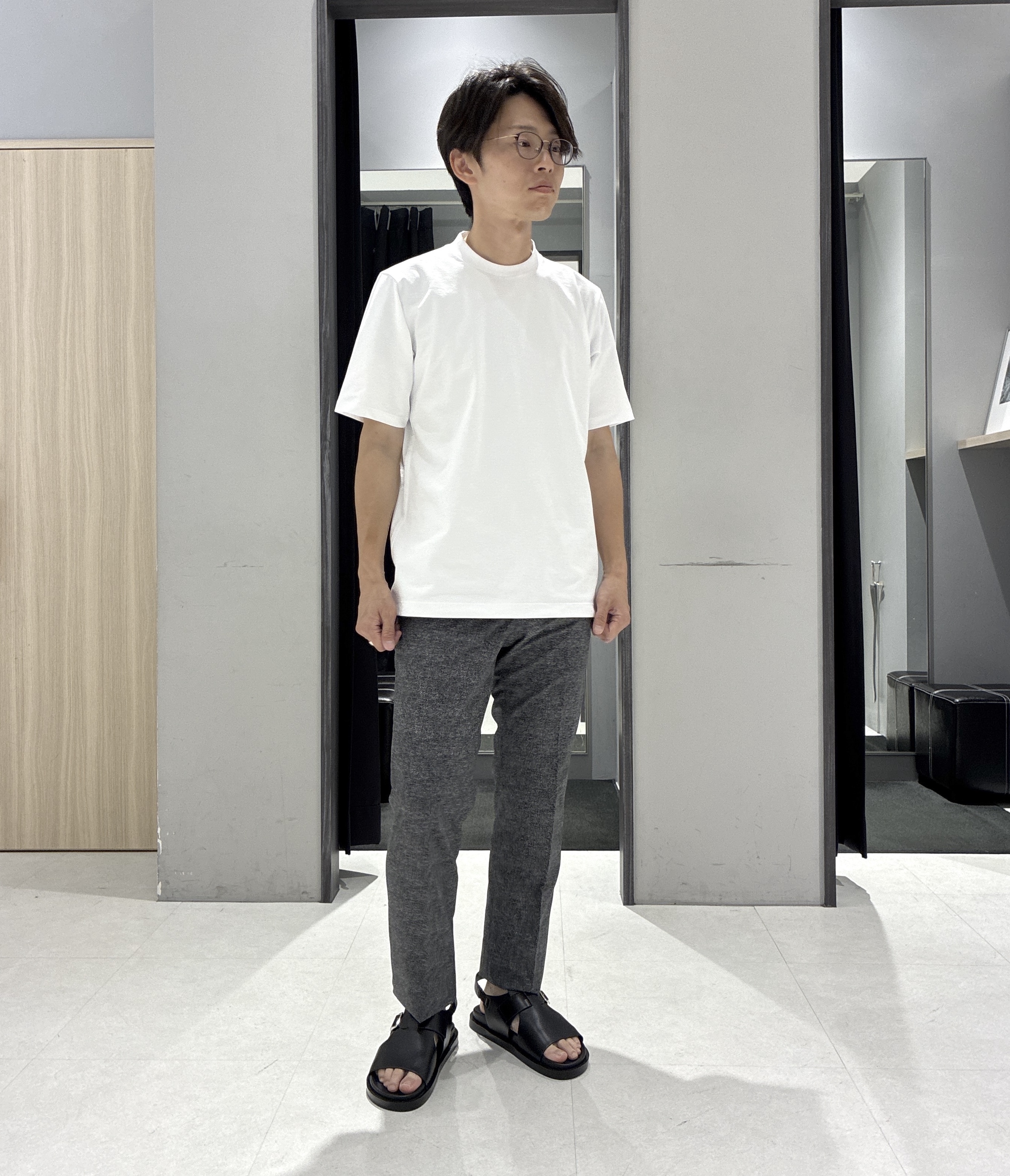わいずみさんの「TAKEO KIKUCHI｜【接触冷感】ハイブリッド リネン 七分袖シャツ」を使ったコーディネート