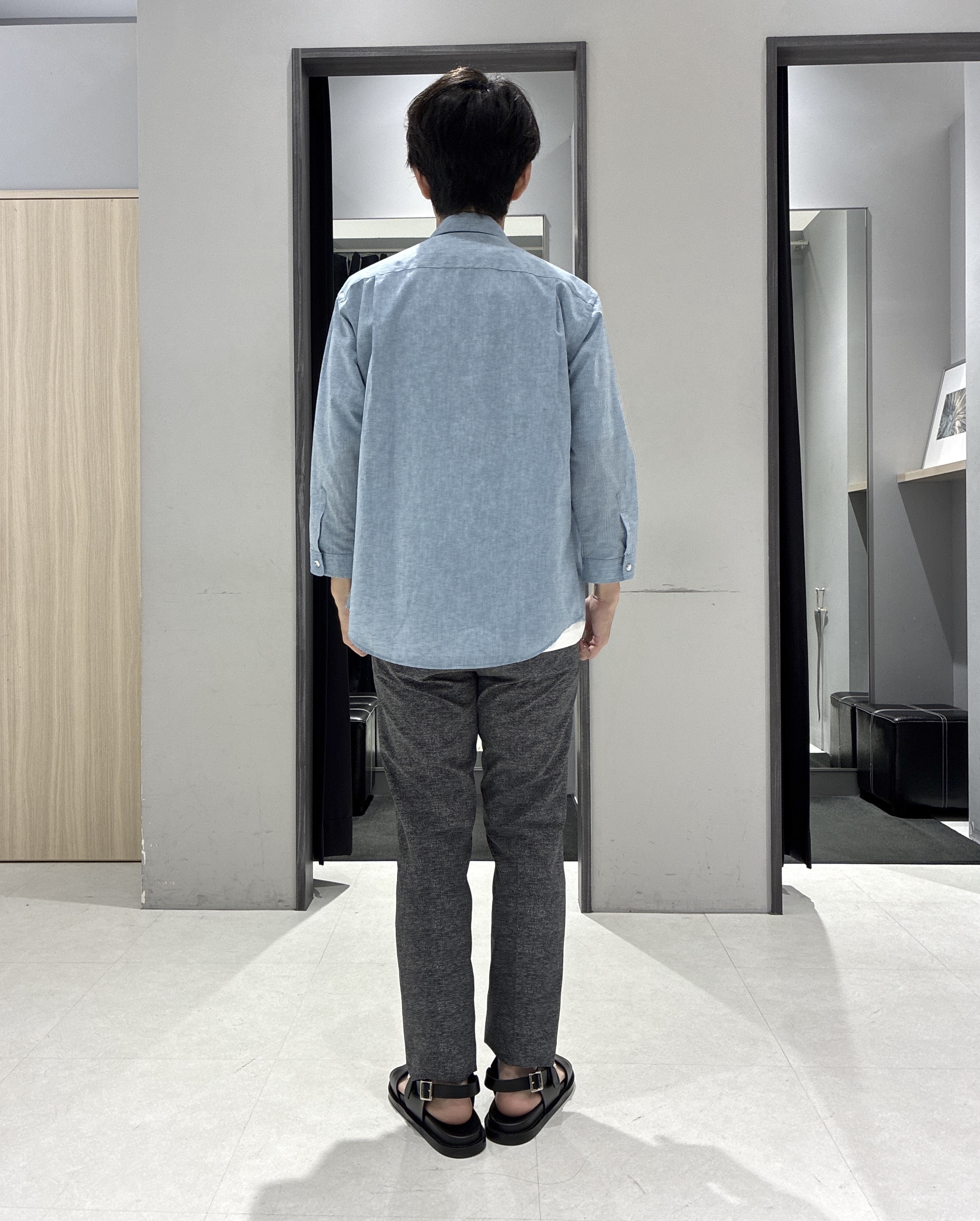 わいずみさんの「TAKEO KIKUCHI｜【接触冷感】ハイブリッド リネン 七分袖シャツ」を使ったコーディネート