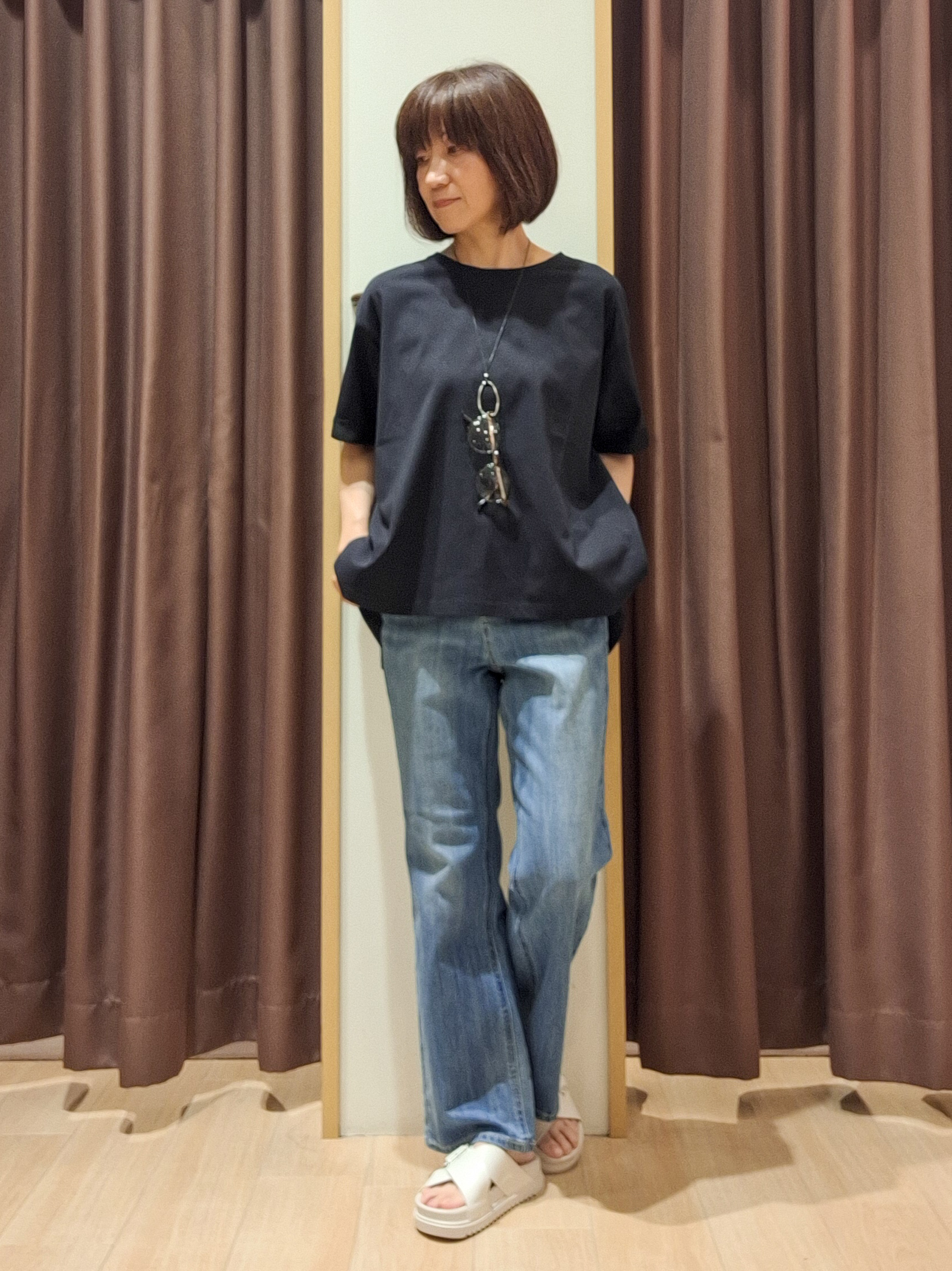 ウタさんの「grove｜【遮熱／吸水速乾／接触冷感／UVカット】フレアシルエットTシャツ」を使ったコーディネート
