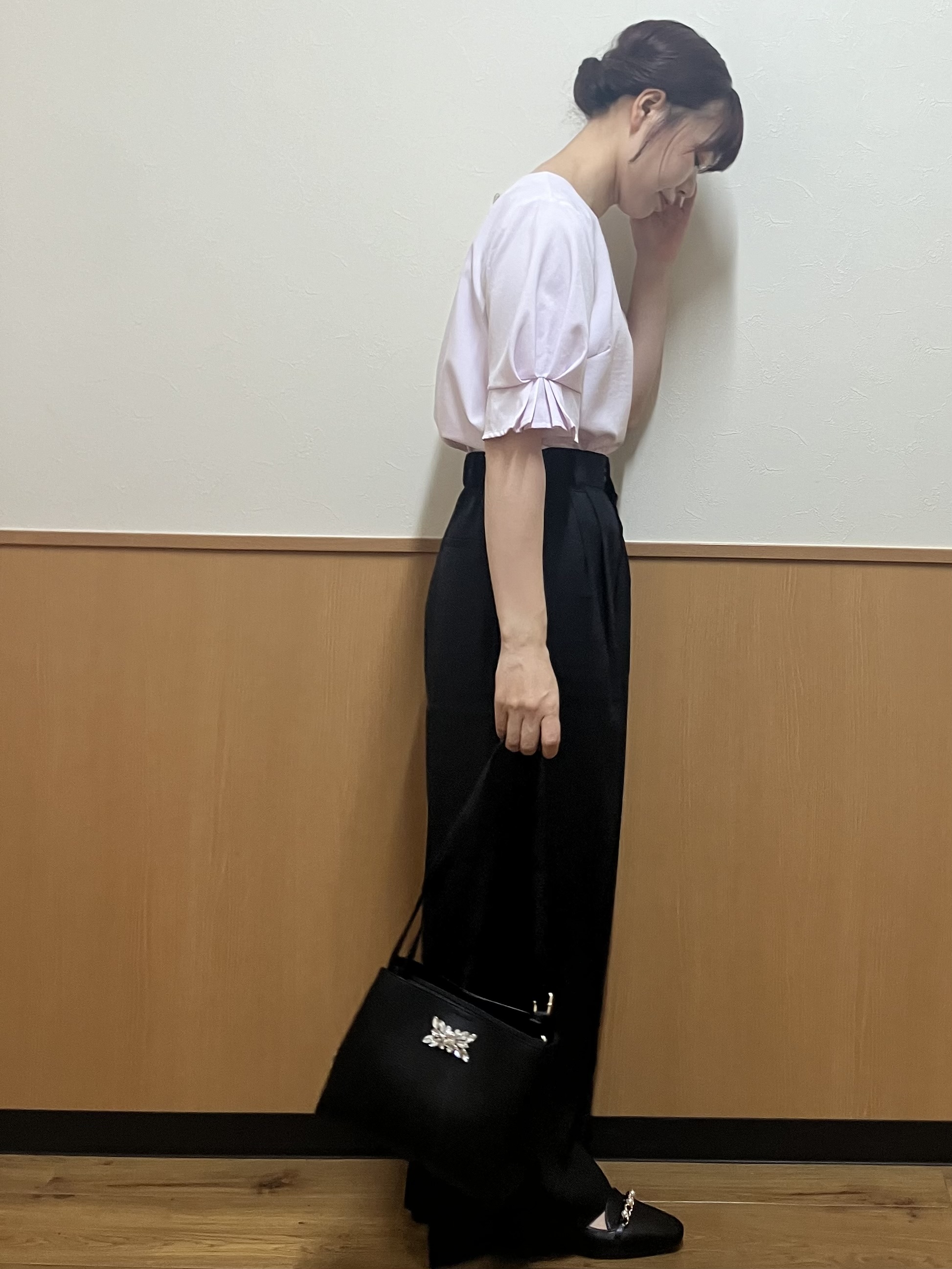 MAYUKIさんの「index｜【接触冷感／吸水速乾】タックパフスリーブブラウス《防シワ／洗濯機OK／XS～3L／8col》」を使ったコーディネート