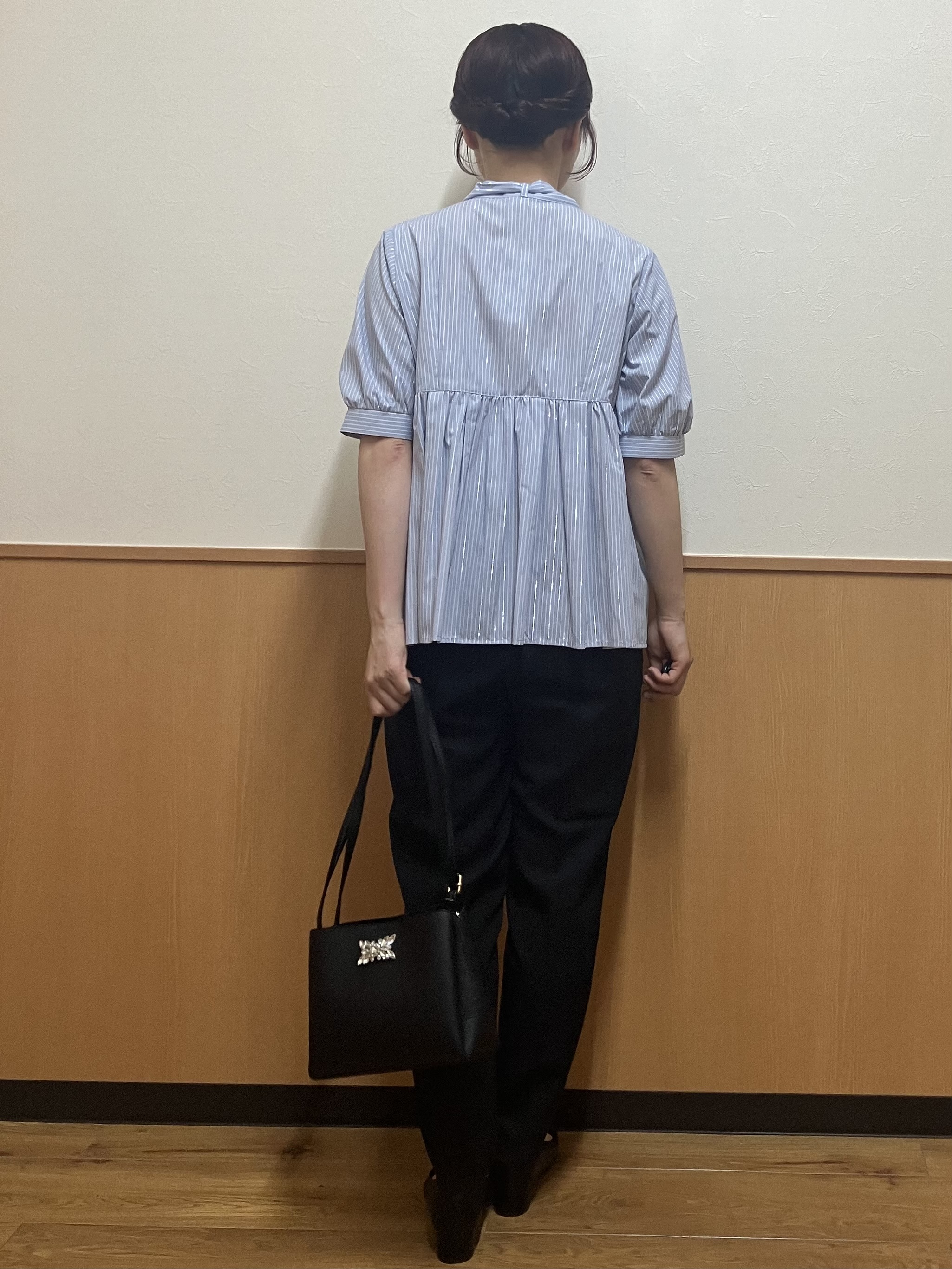 MAYUKIさんの「index｜【防シワ】2wayボウタイペプラム5分袖ブラウス《洗濯機OK／イージーアイロン》」を使ったコーディネート