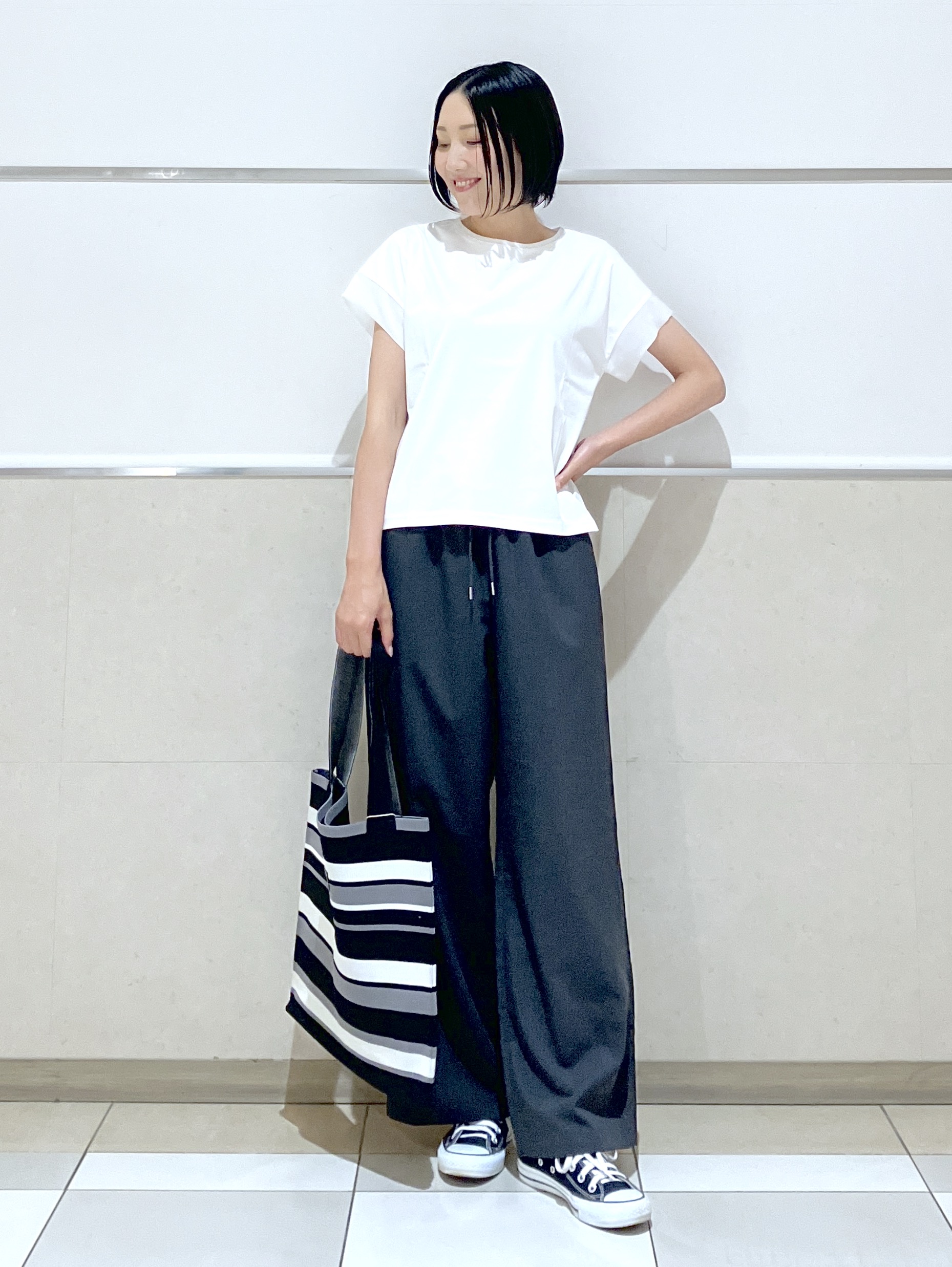 eriko さんの「Dessin｜【UVカット/接触冷感】美光沢カットソー」を使ったコーディネート