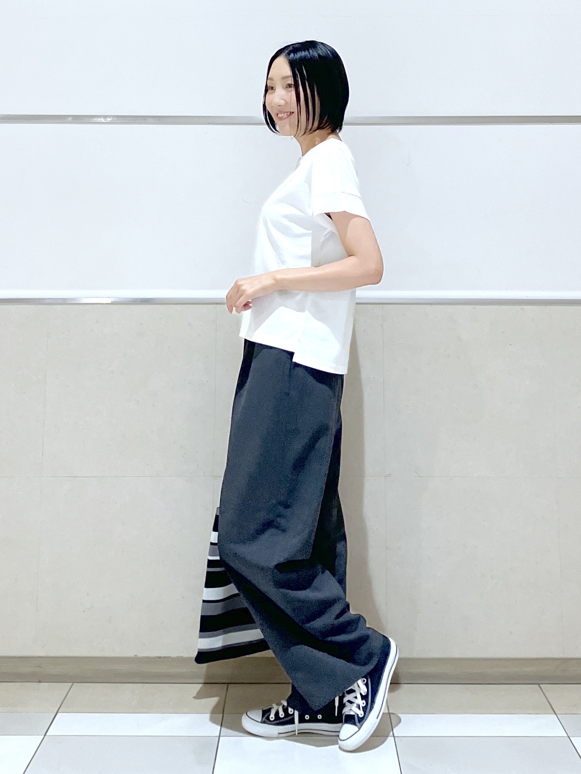 eriko さんの「Dessin｜【UVカット/接触冷感】美光沢カットソー」を使ったコーディネート