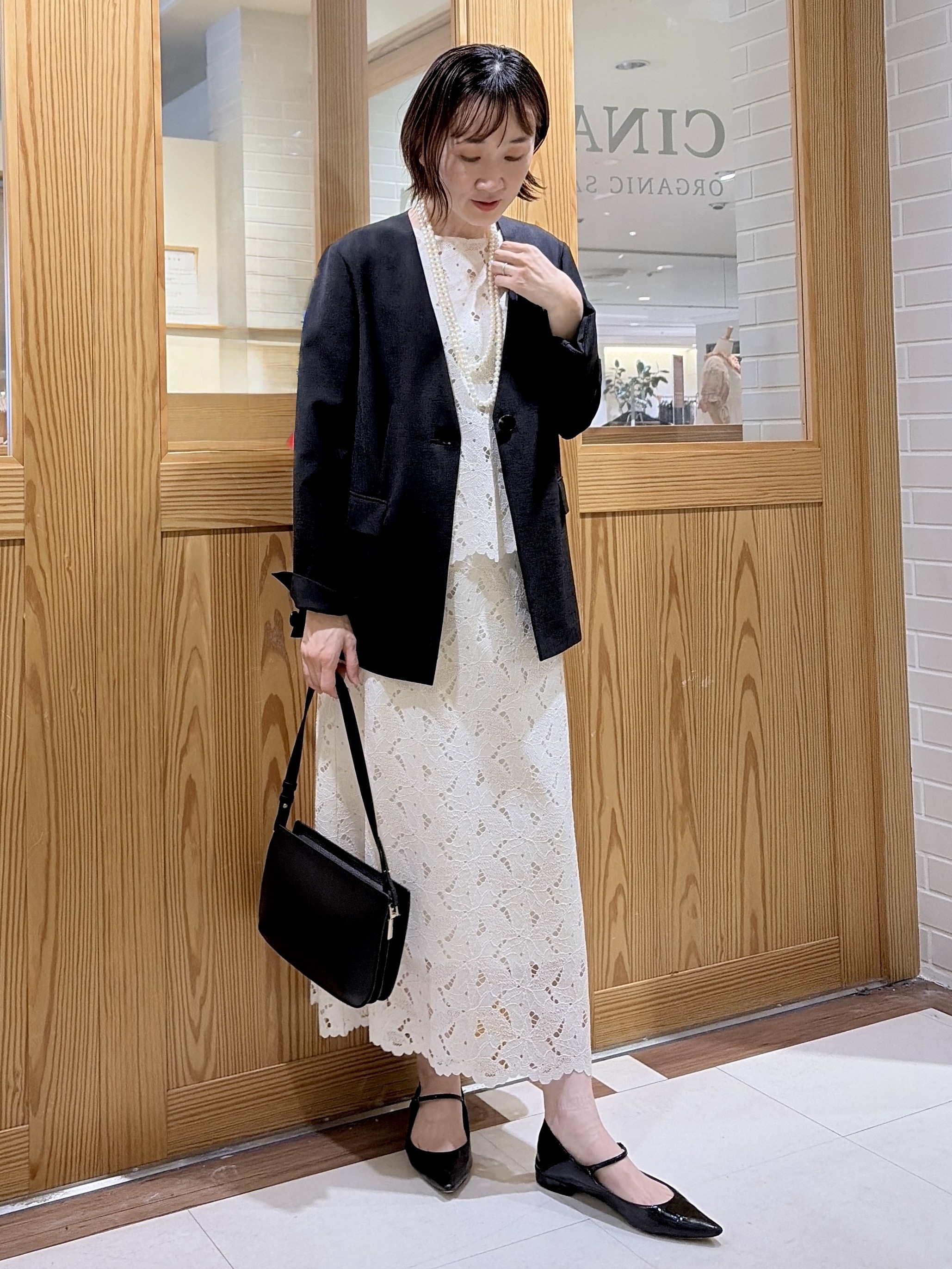 ゆうさんの「UNTITLED｜【セットアップ可能】リーフレースブラウス」を使ったコーディネート