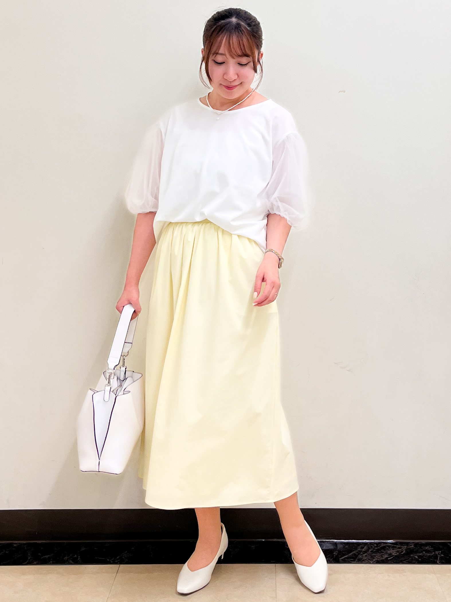 mikikoさんの「Reflect｜【UVカット／接触冷感／吸水速乾】チュールスリーブプルオーバー」を使ったコーディネート