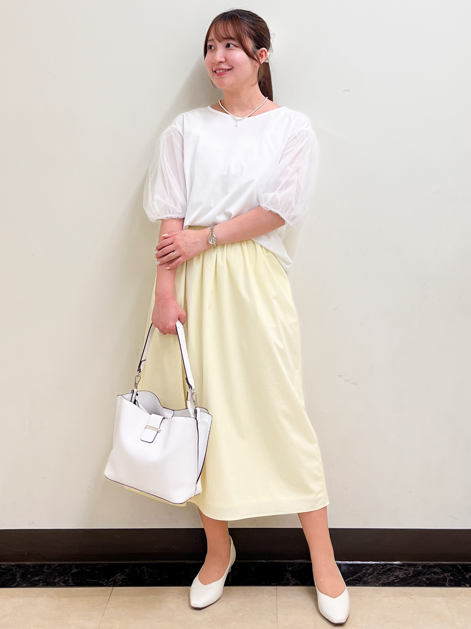 mikikoさんの「Reflect｜【UVカット／接触冷感／吸水速乾】チュールスリーブプルオーバー」を使ったコーディネート