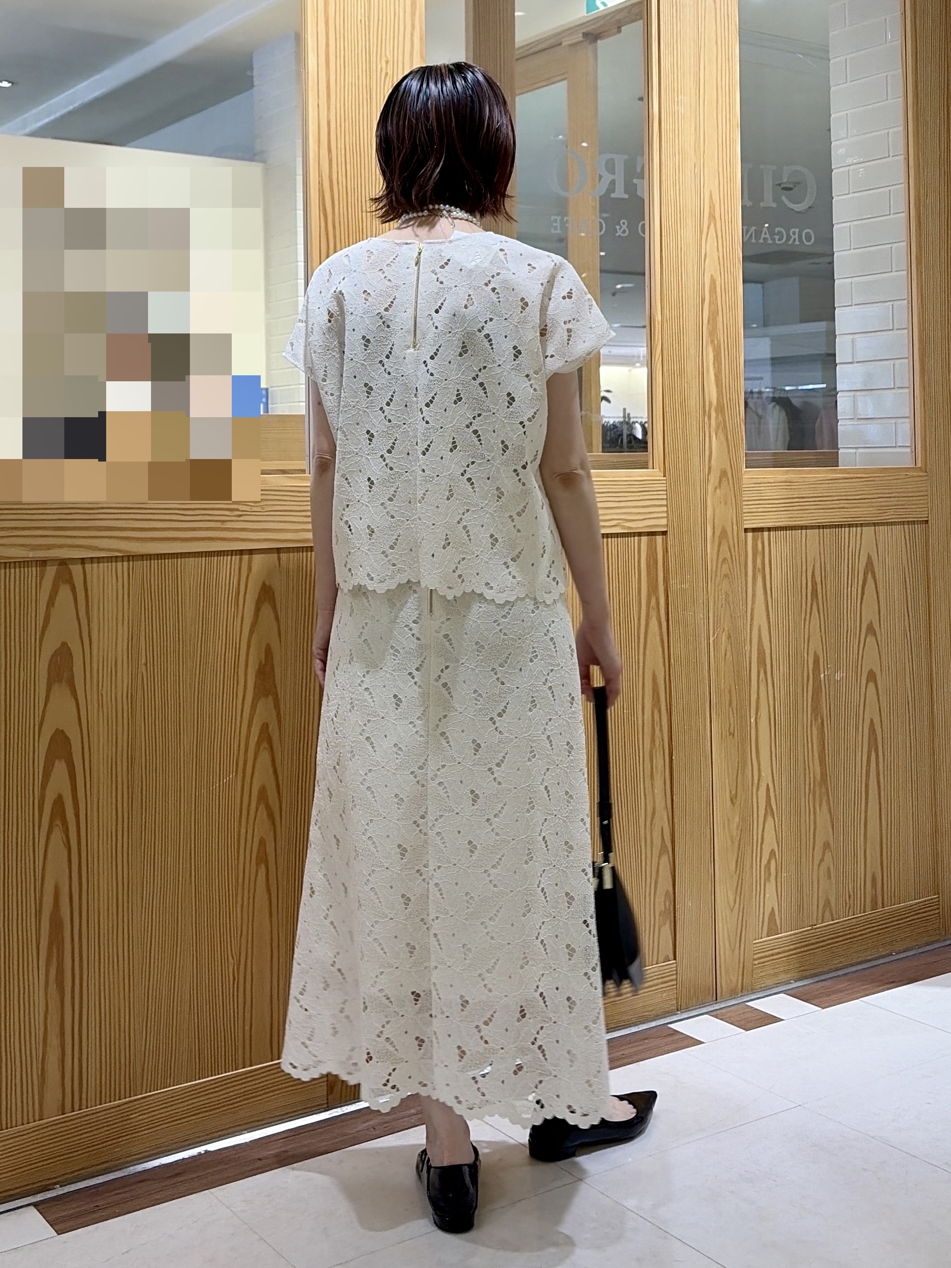 ゆうさんの「UNTITLED｜【セットアップ可能】リーフレースブラウス」を使ったコーディネート