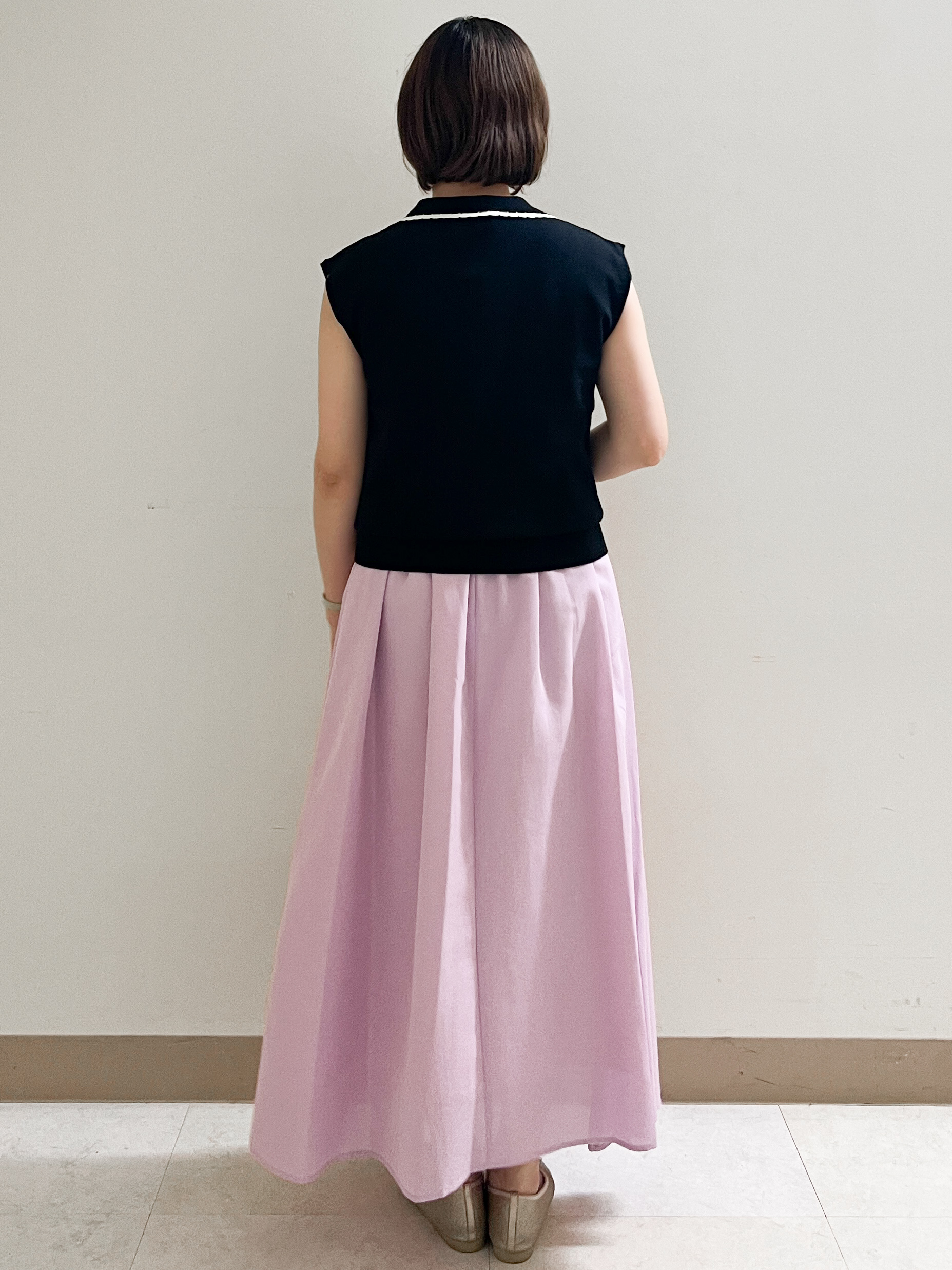 あかねさんの「OPAQUE.CLIP｜【接触冷感】麻混シアーノースリーブワンピース《洗濯機OK》」を使ったコーディネート