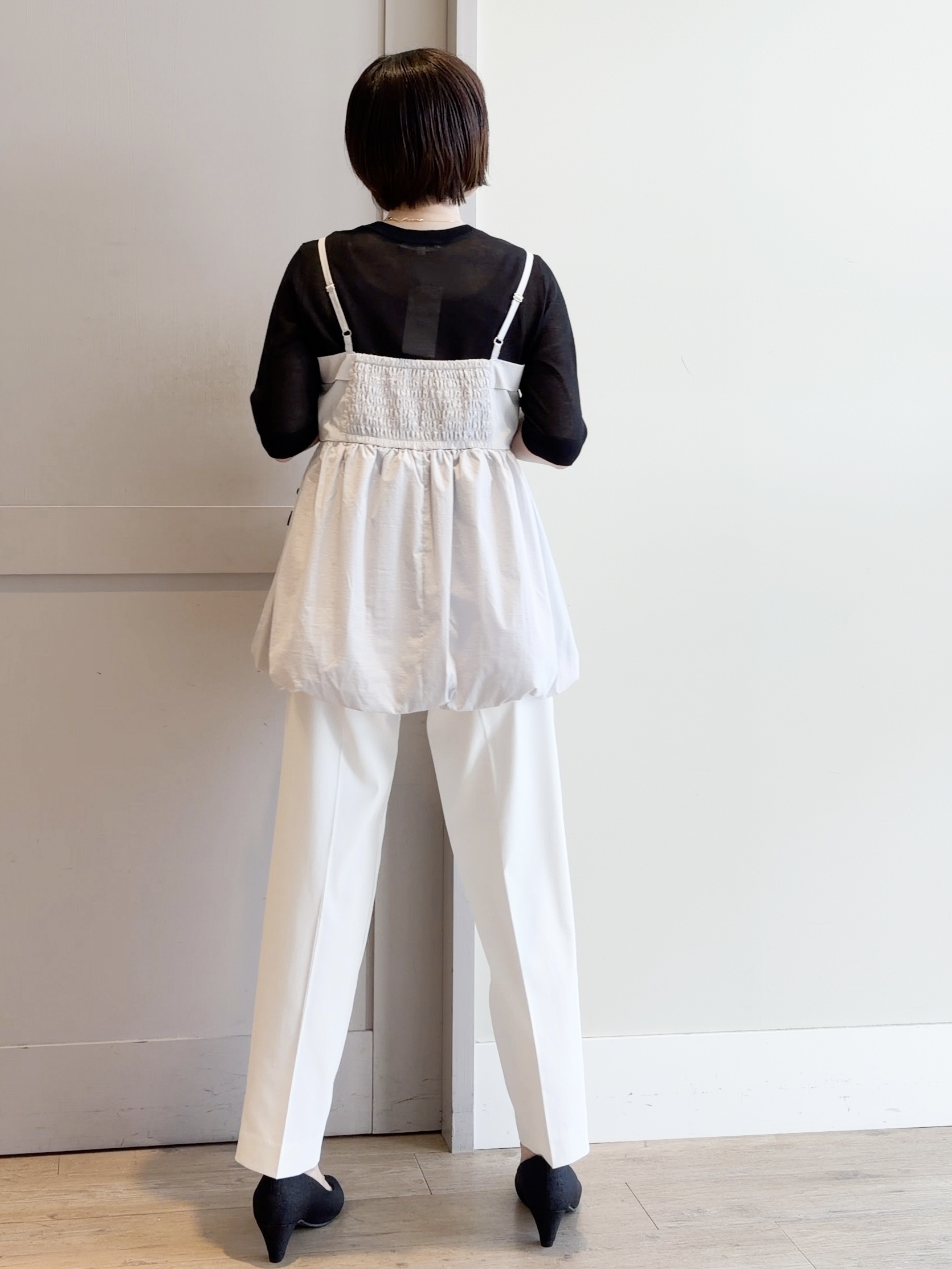 yamakoさんの「grove｜【洗える】大人のシアーニットカーディガン」を使ったコーディネート