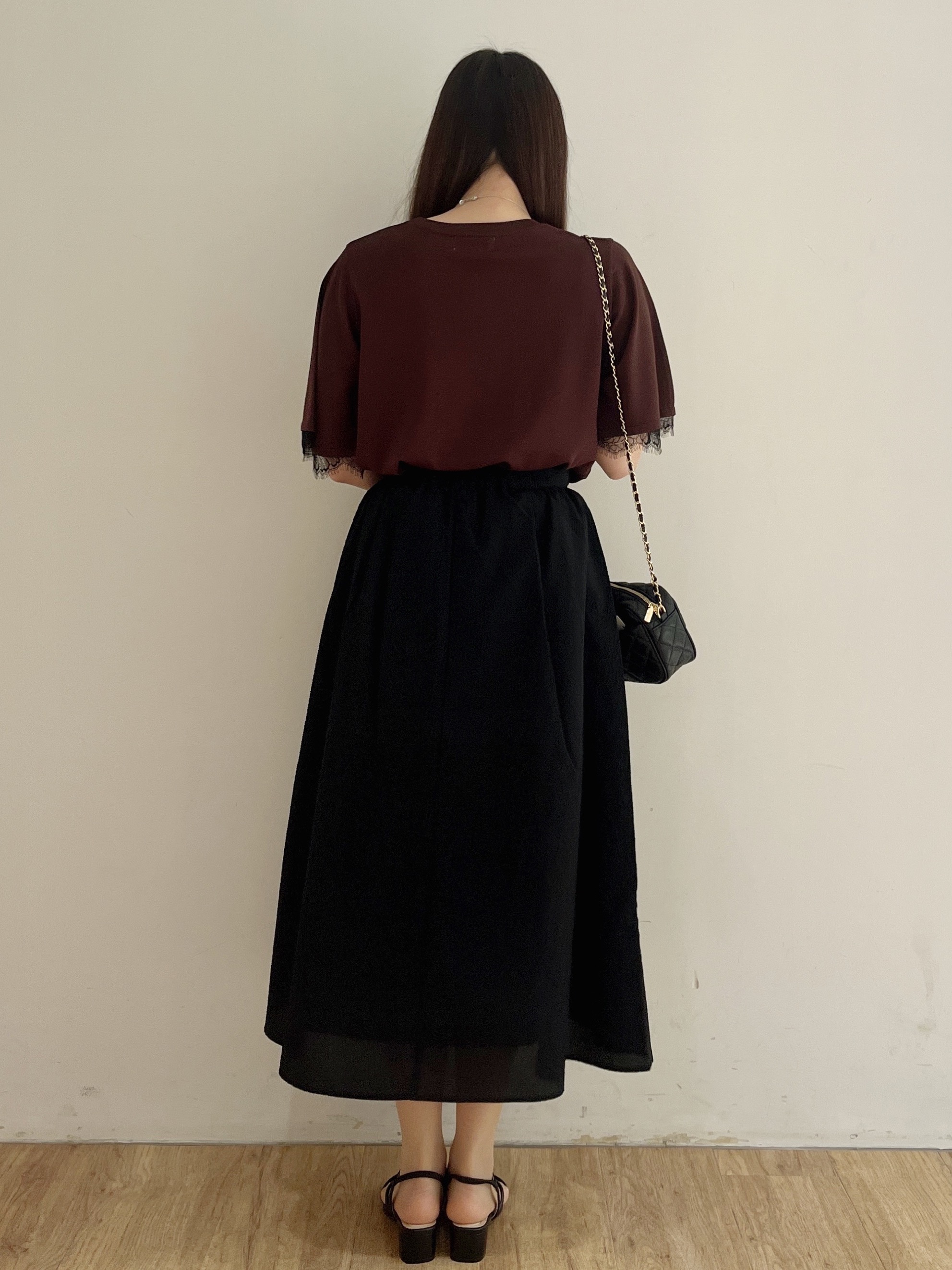 yukikaさんの「OPAQUE.CLIP｜【遮熱性】袖口レース フレアスリーブニット《洗濯機OK／抗ピル》」を使ったコーディネート