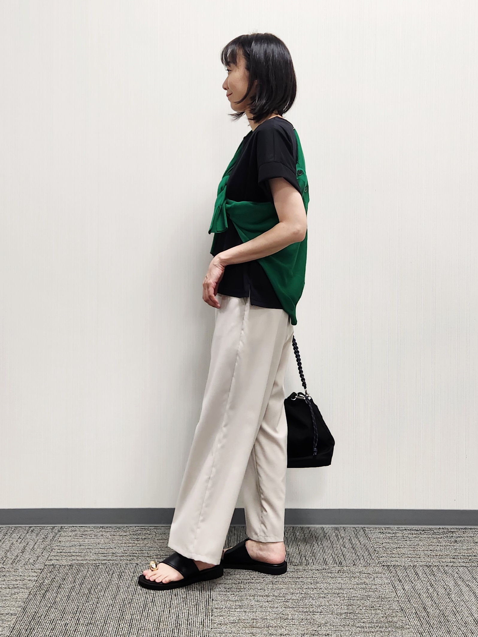 naraさんの「Dessin｜【UVカット/接触冷感】美光沢カットソー」を使ったコーディネート