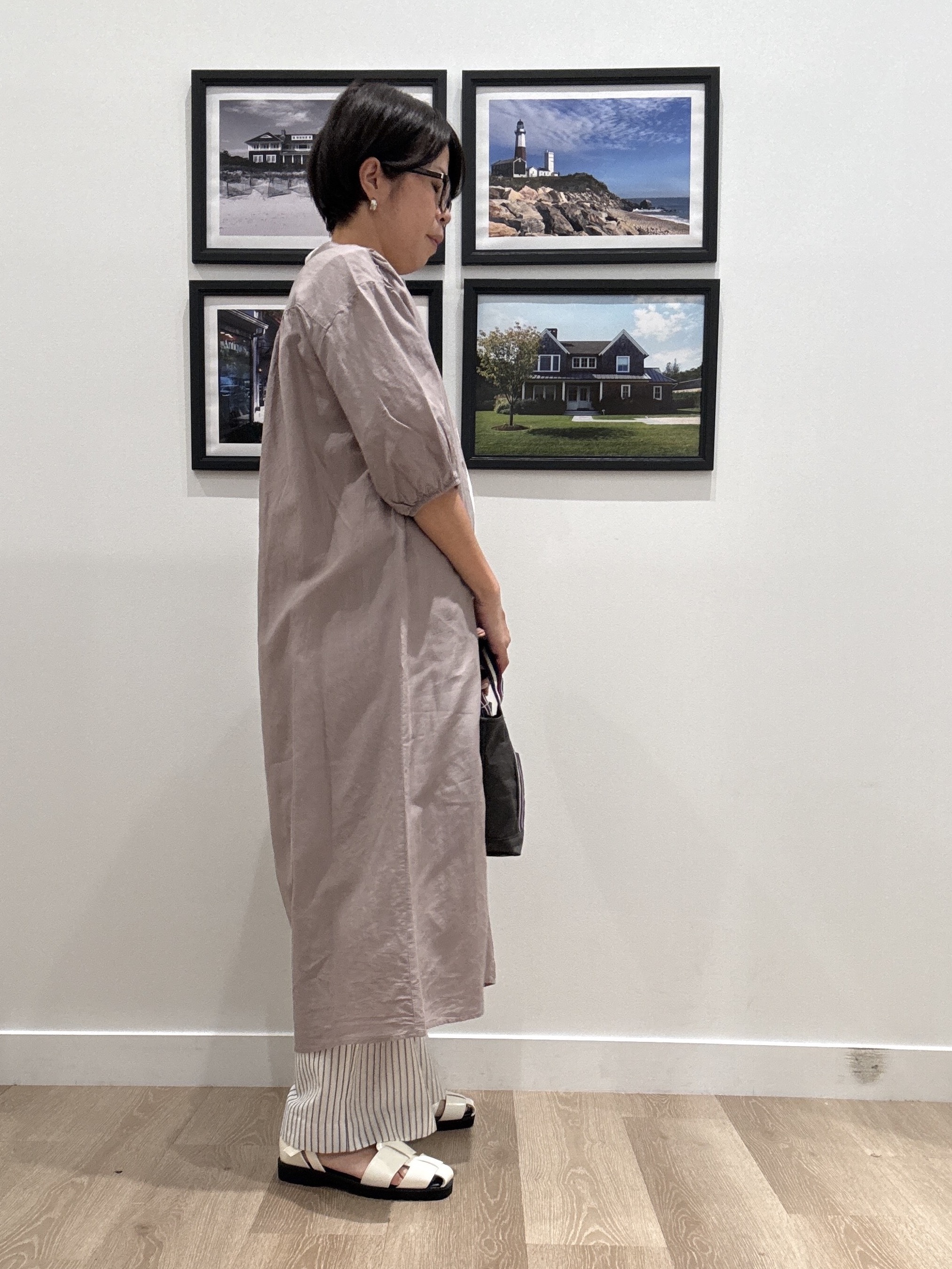 Naoさんの「Dessin｜【洗える】リネン混シャツワンピース」を使ったコーディネート