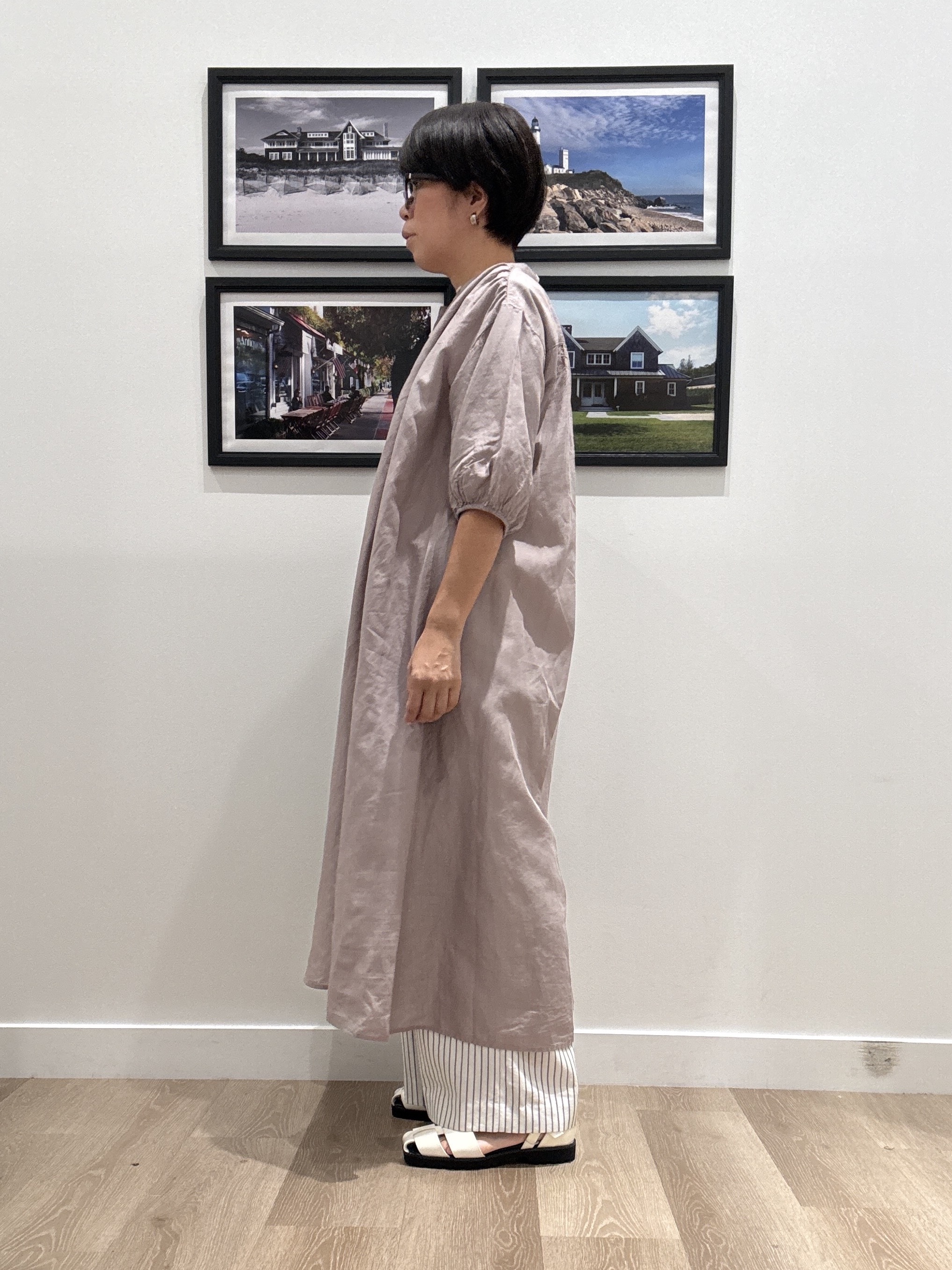Naoさんの「Dessin｜【洗える】リネン混シャツワンピース」を使ったコーディネート