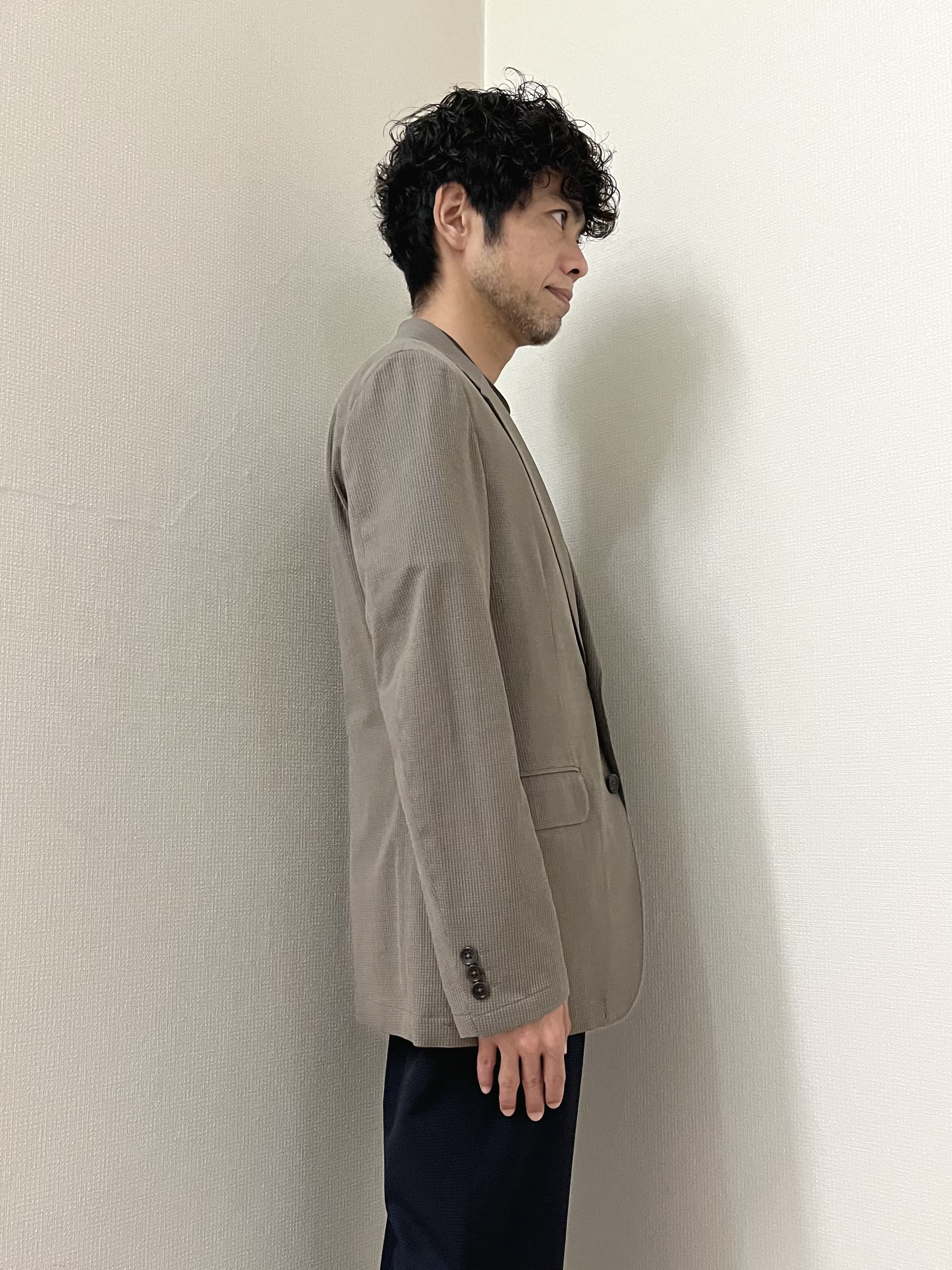 URAさんの「TAKEO KIKUCHI｜【Begin5月号掲載/通気性】トリコットサッカー ジャケット」を使ったコーディネート