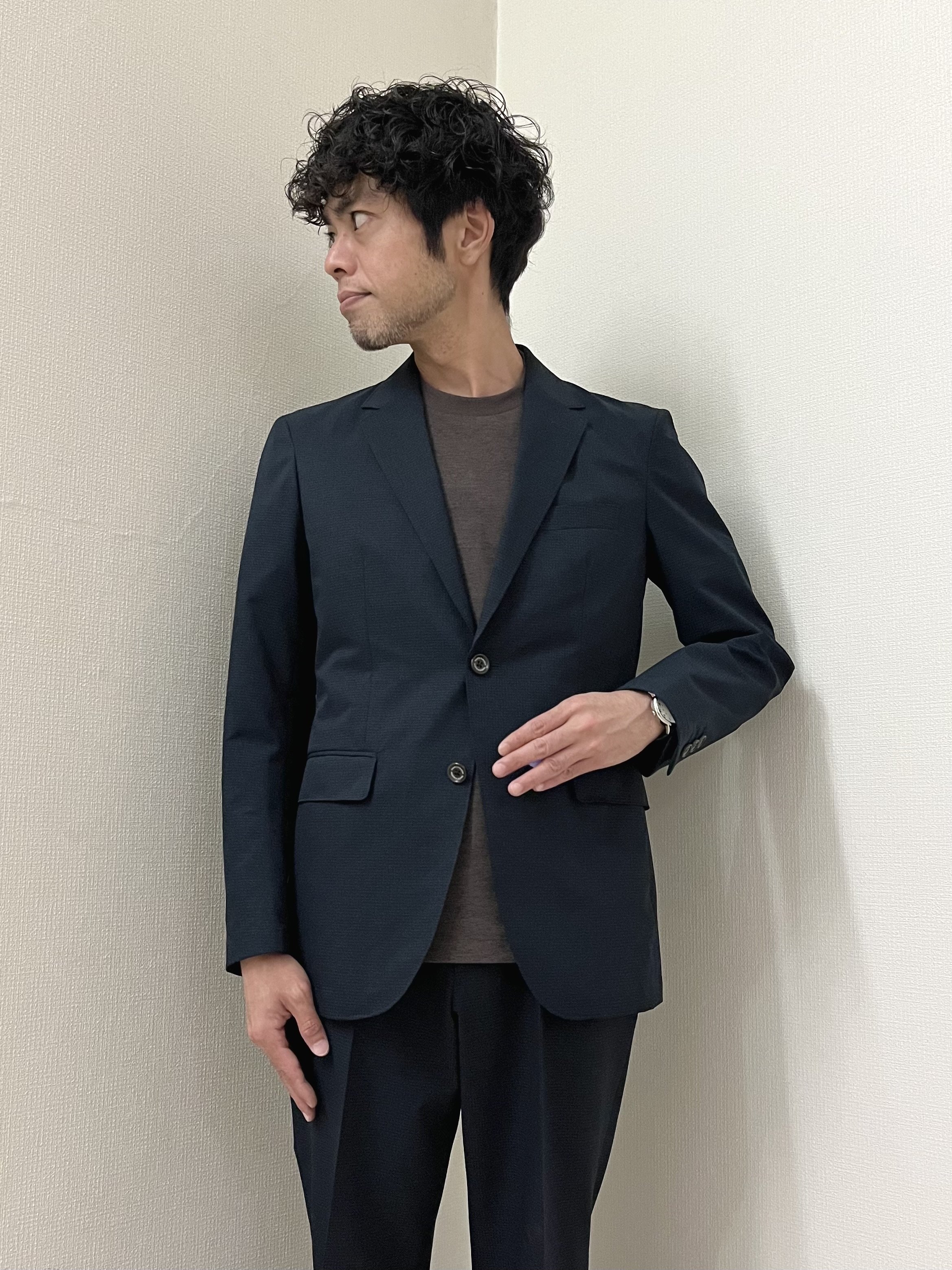 URAさんの「TAKEO KIKUCHI｜【抗菌防臭】COOL DOTS（R）ドビープリント ジャケット」を使ったコーディネート