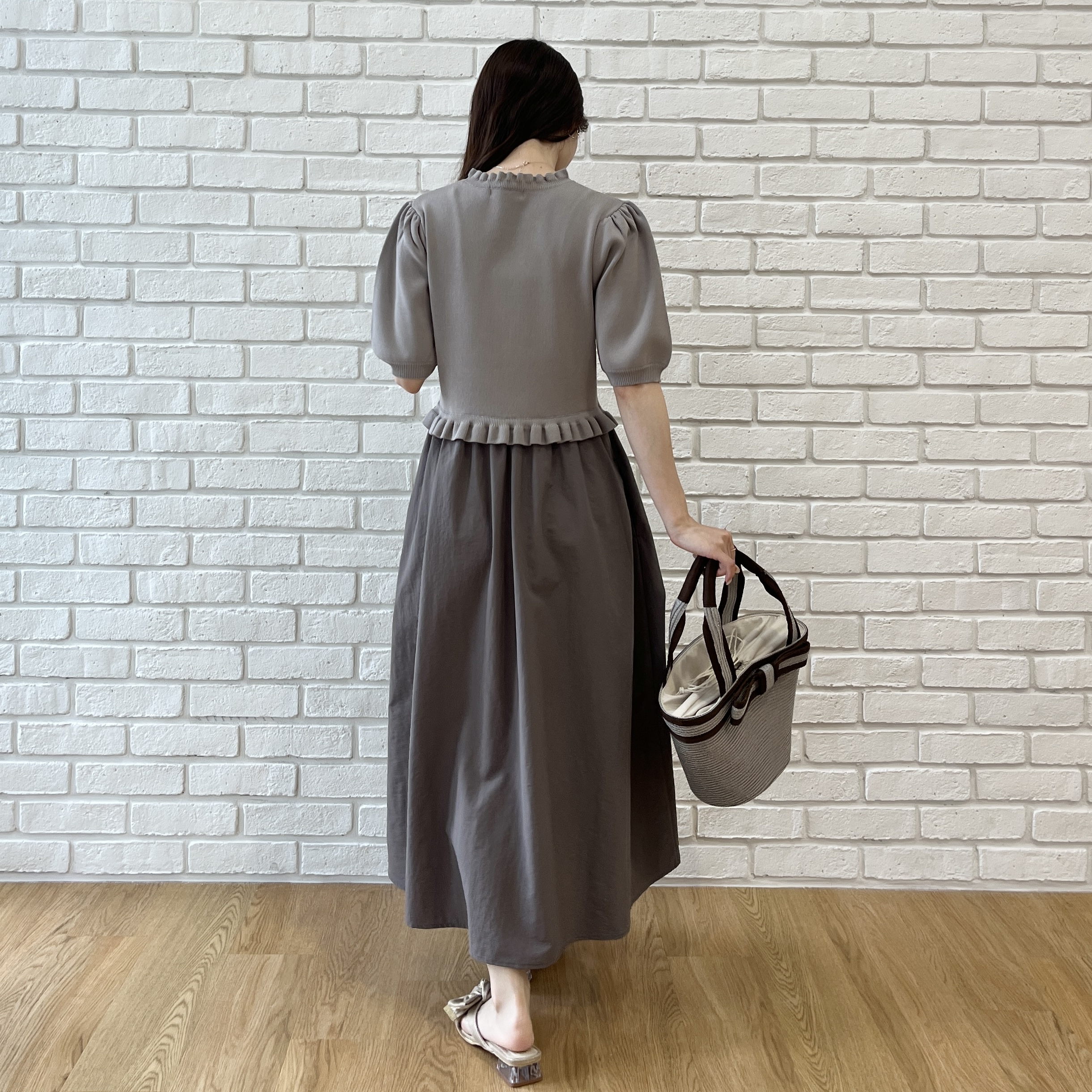 はばさんの「Couture brooch｜リボンクリアヒールサンダル」を使ったコーディネート
