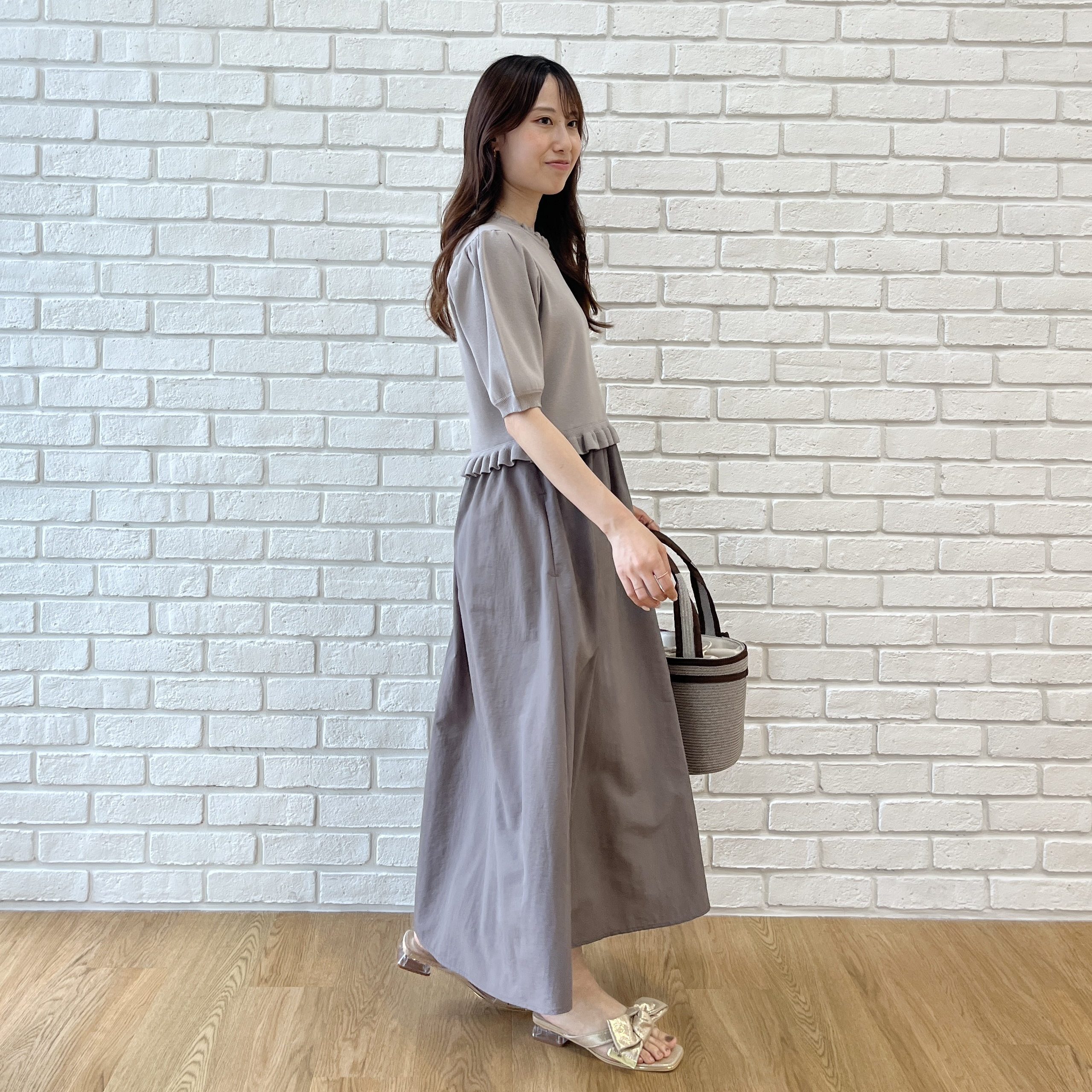 はばさんの「Couture brooch｜リボンクリアヒールサンダル」を使ったコーディネート