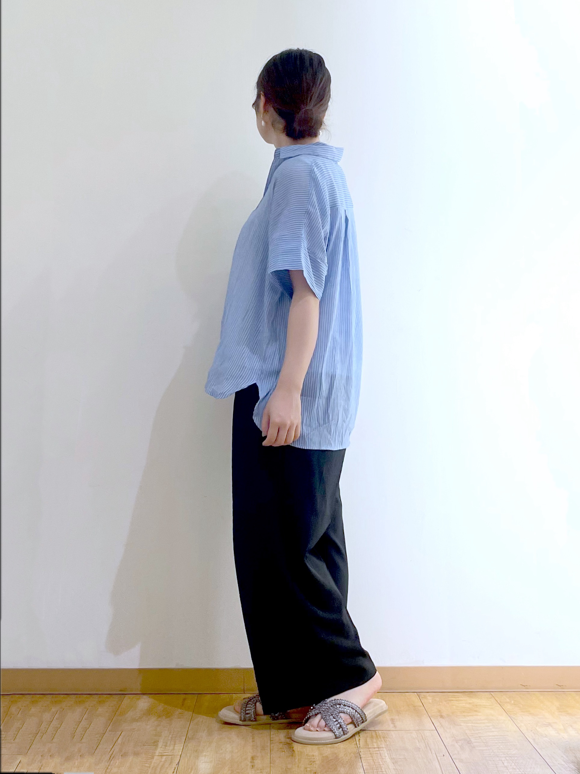 かのさんの「SHOO･LA･RUE｜【2点セット/S-LL/洗濯機可】時短でコーデ決まる スラブスキッパーシャツ＋タンクトップ」を使ったコーディネート