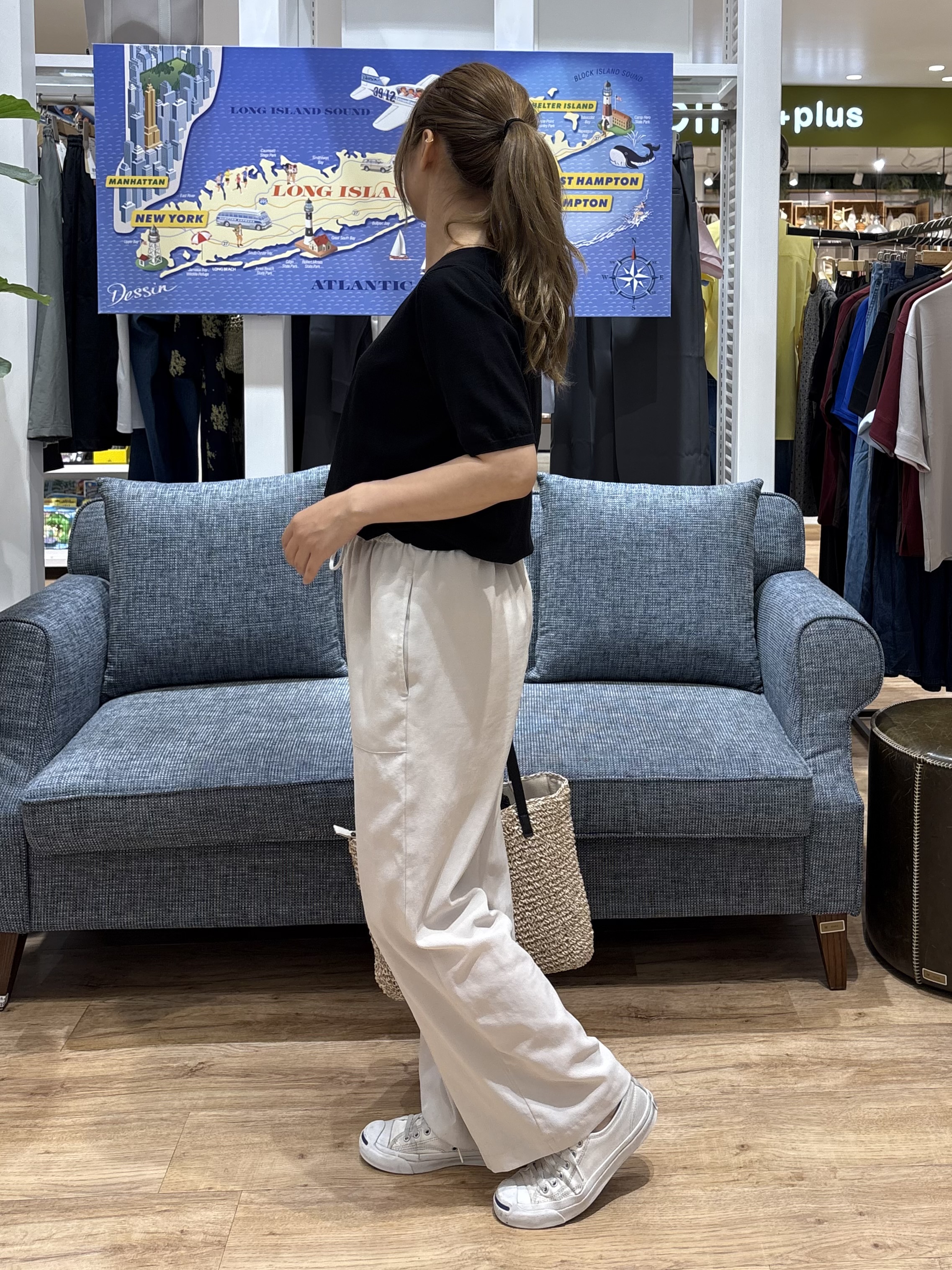 yuinaさんの「Dessin｜【9色展開/接触冷感/UVカット】ドライタッチサマーニットT」を使ったコーディネート
