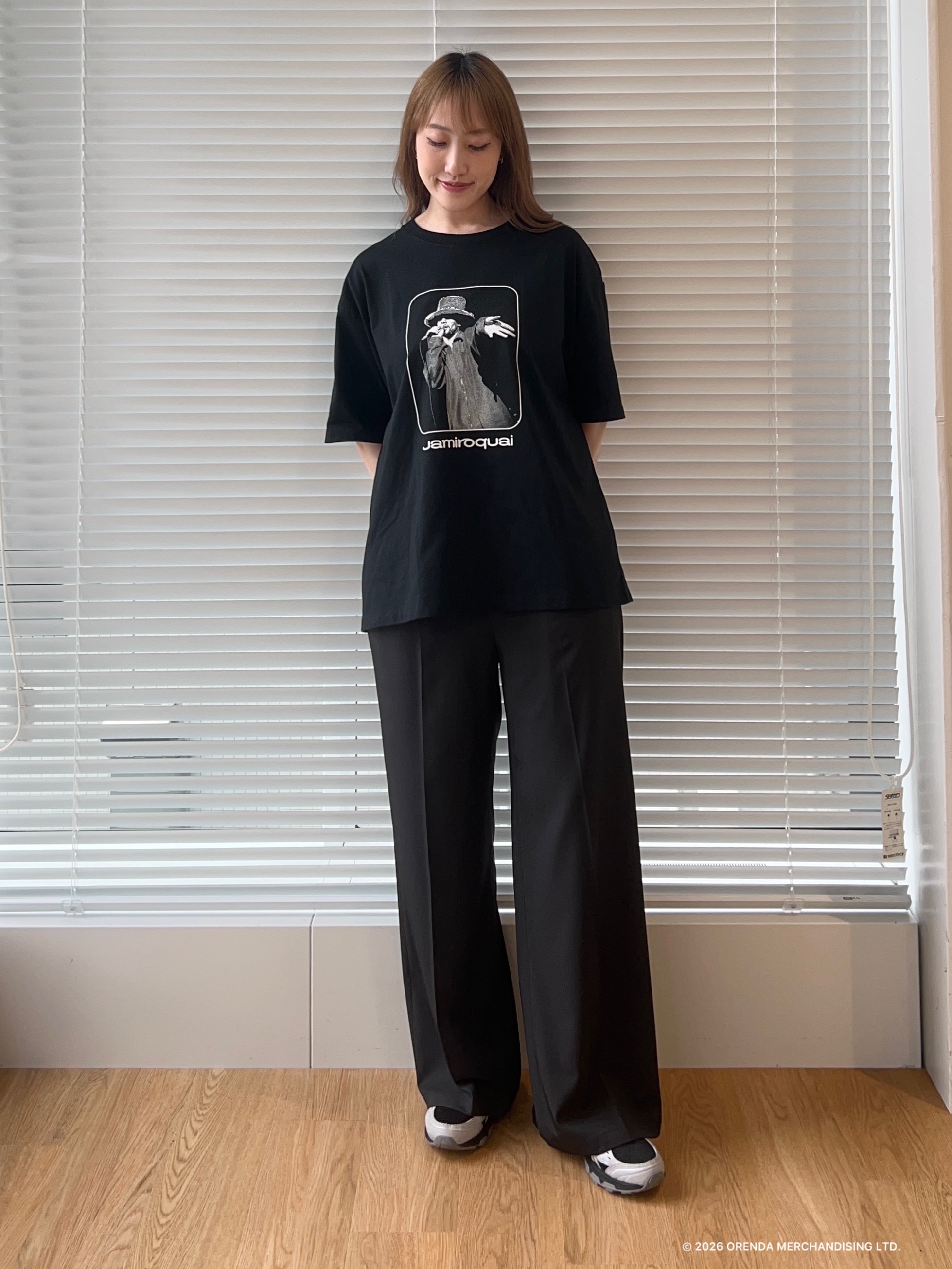 mさんの「tk.TAKEO KIKUCHI｜【接触冷感／ストレッチ】トロミワイドストレート」を使ったコーディネート