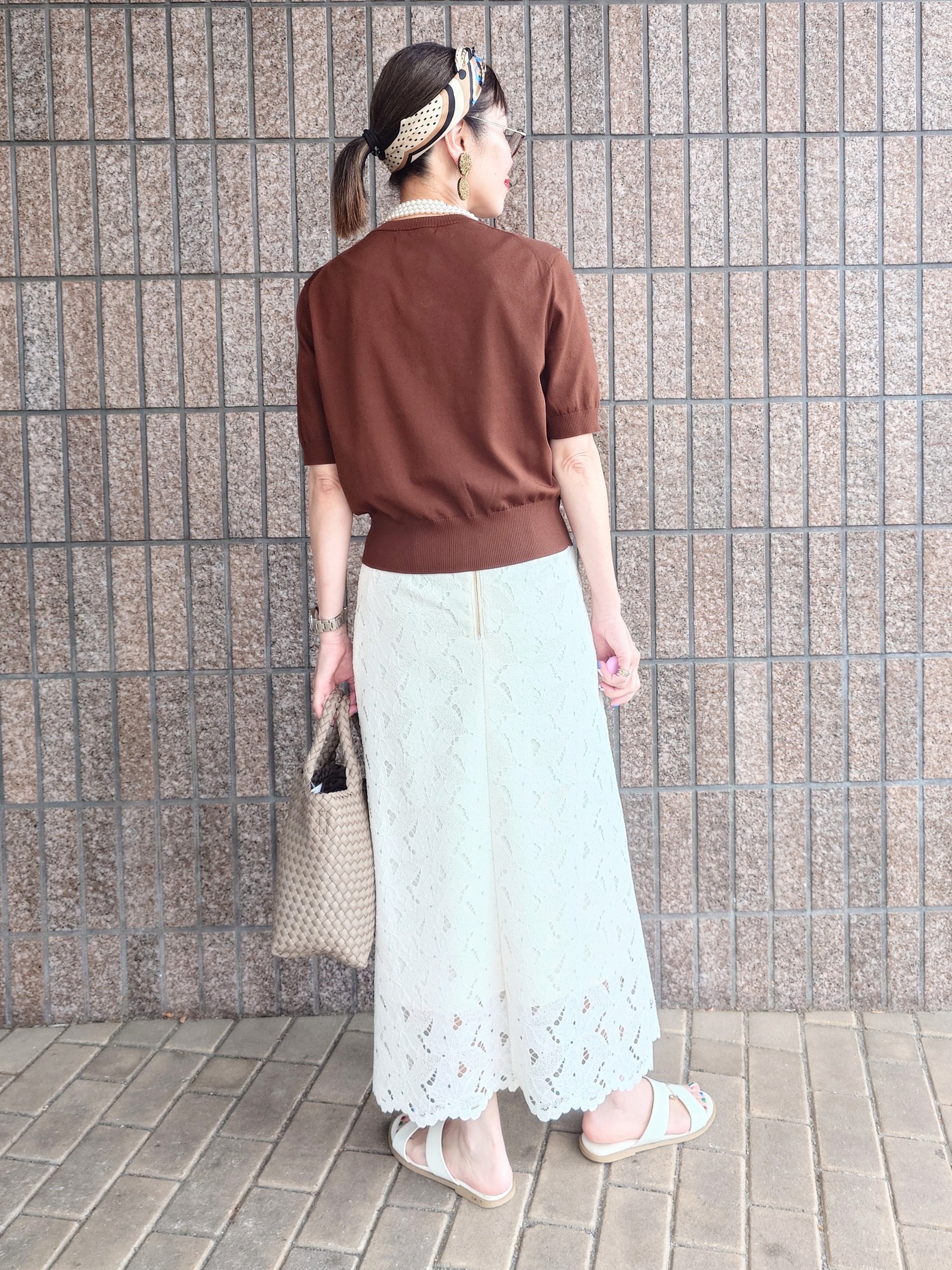 MUTSUKOさんの「UNTITLED｜ドライタッチ5分袖カーディガン」を使ったコーディネート