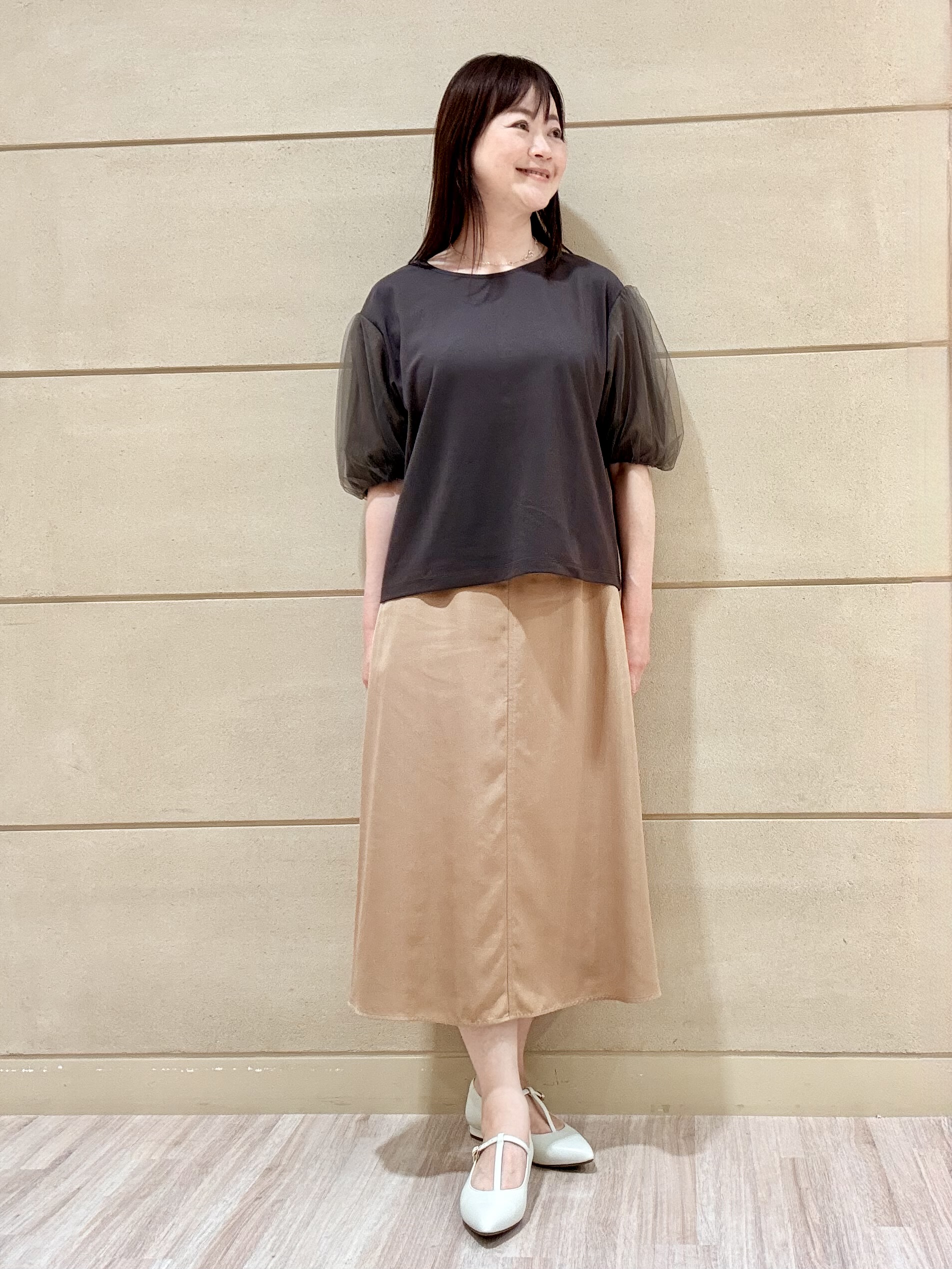 Marさんの「Reflect｜【UVカット／接触冷感／吸水速乾】チュールスリーブプルオーバー」を使ったコーディネート