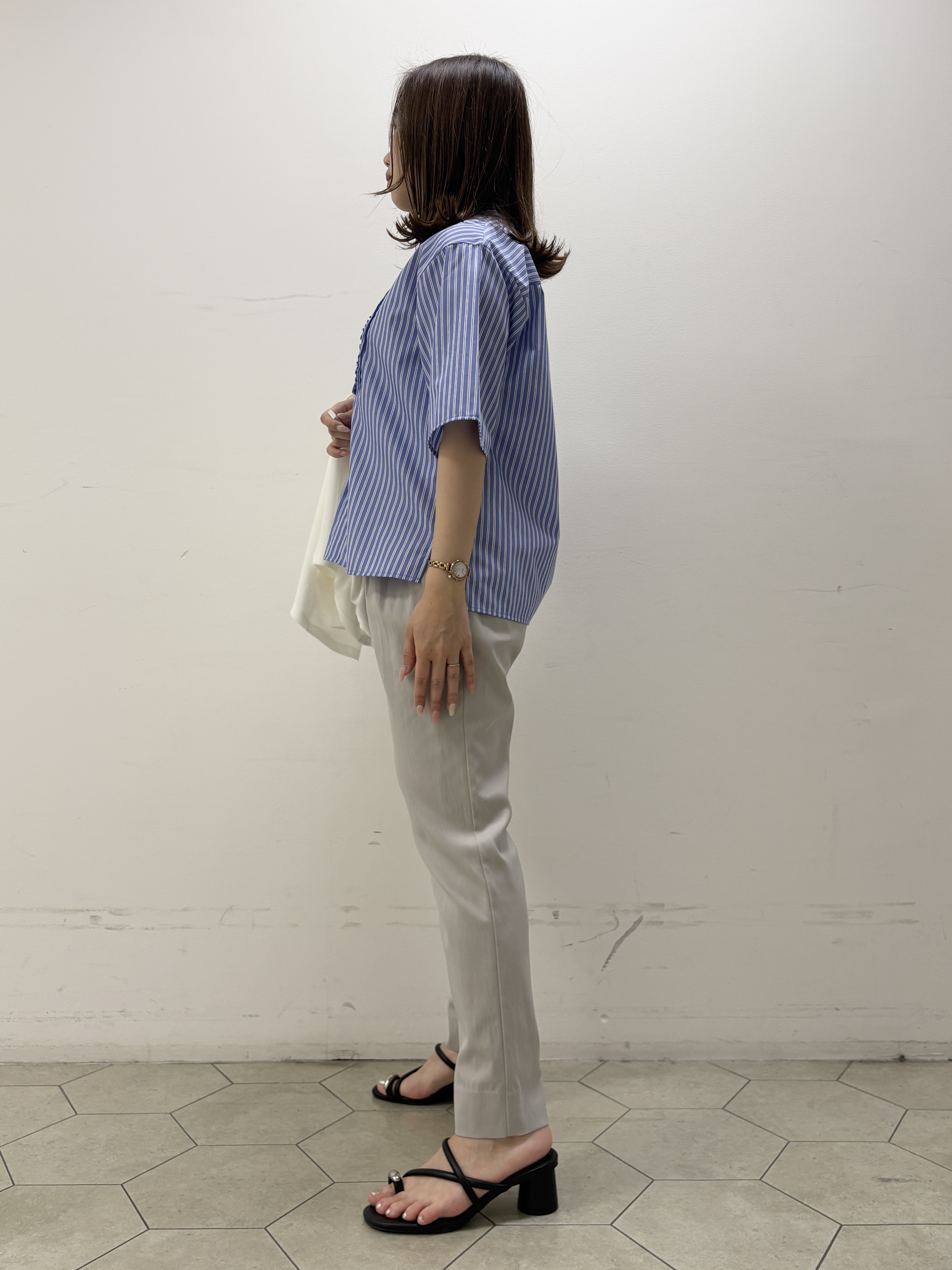 kahoさんの「INDIVI｜【UVケア／吸汗速乾／着映え】フリルピンタックブラウス」を使ったコーディネート