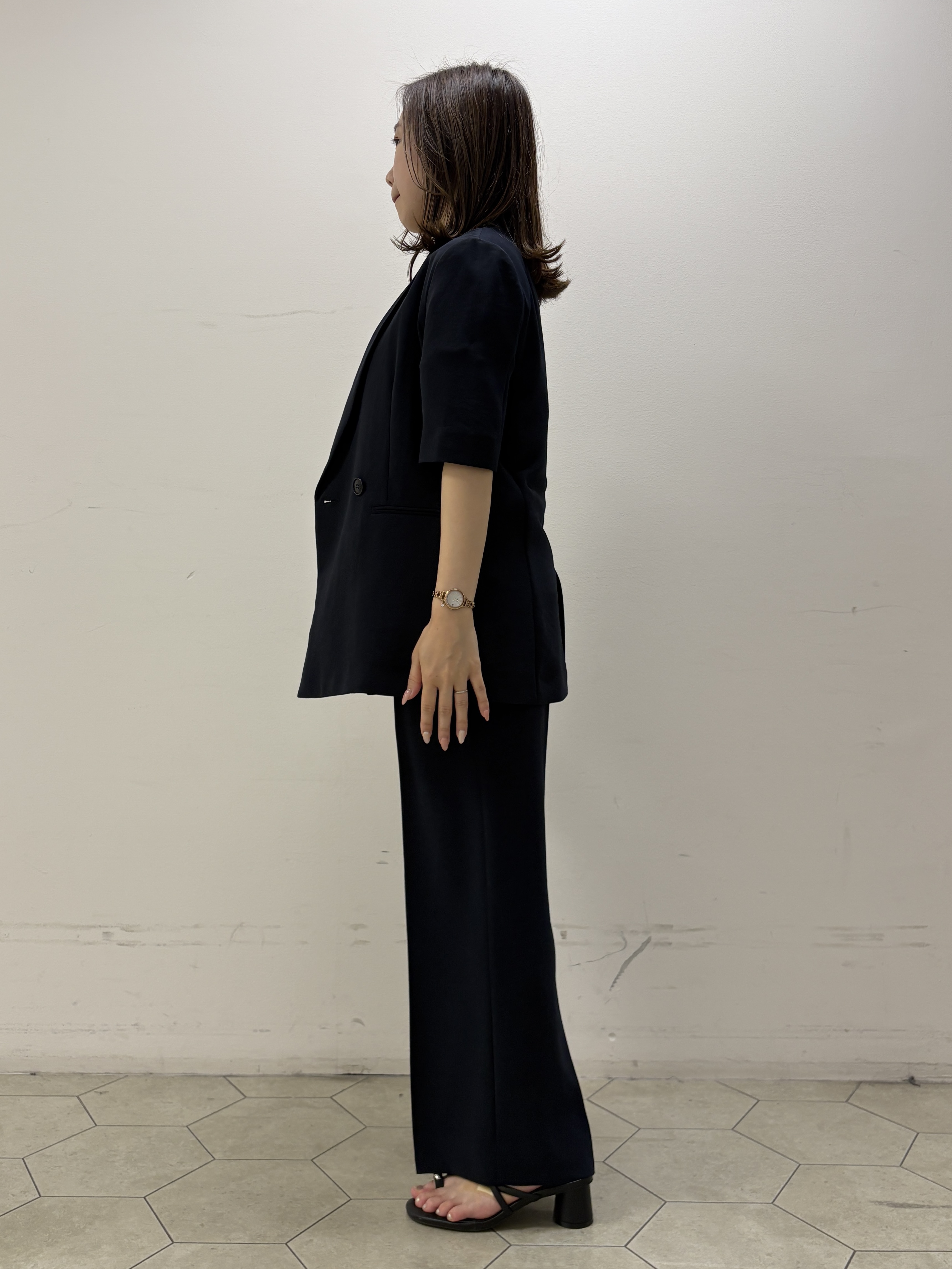 kahoさんの「INDIVI｜【着る日傘】ハーフスリーブダブルジャケット」を使ったコーディネート