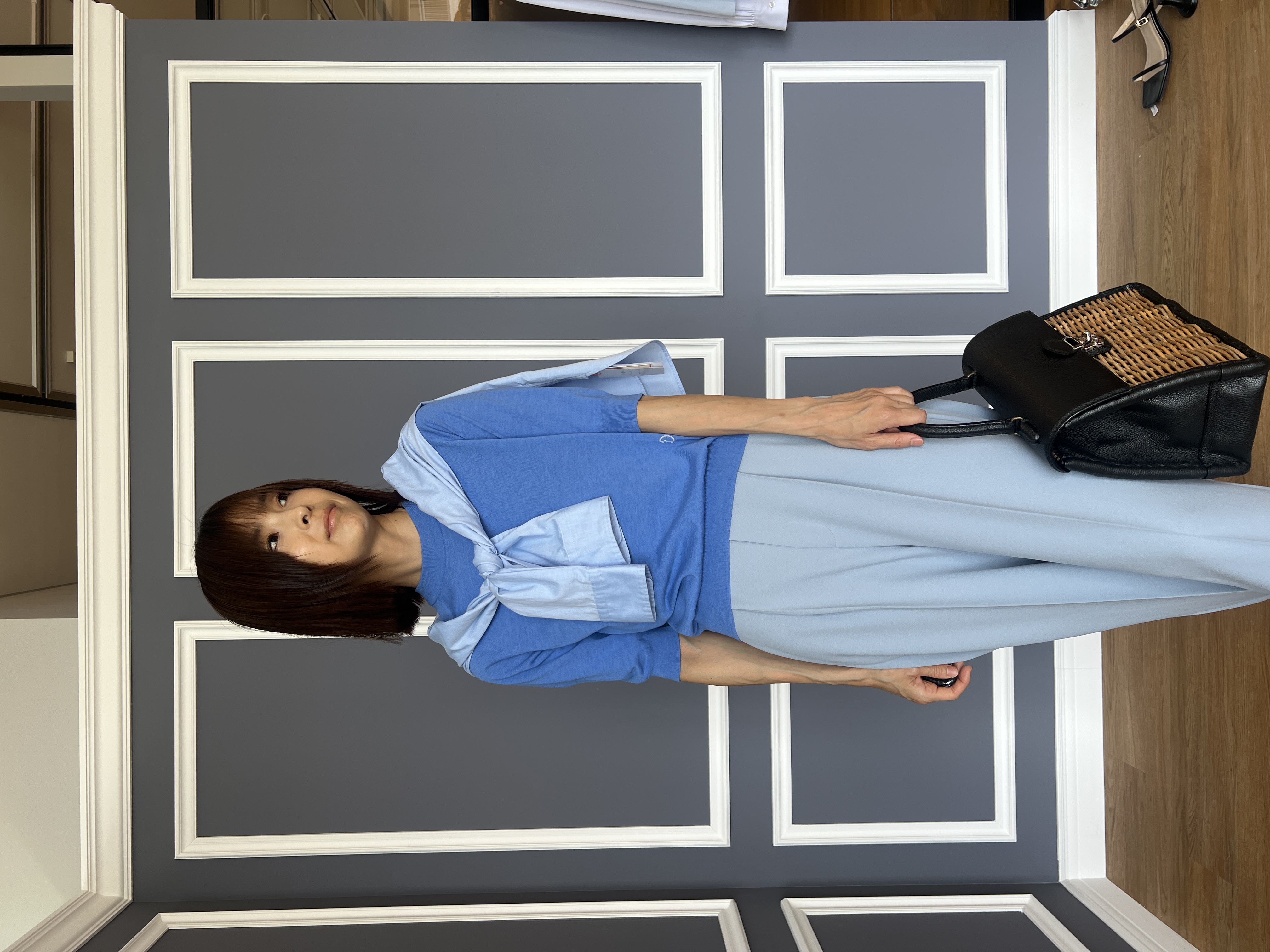 misaさんの「DRESSTERIOR｜【ウォッシャブル】コットンシルクハーフスリーブニット」を使ったコーディネート