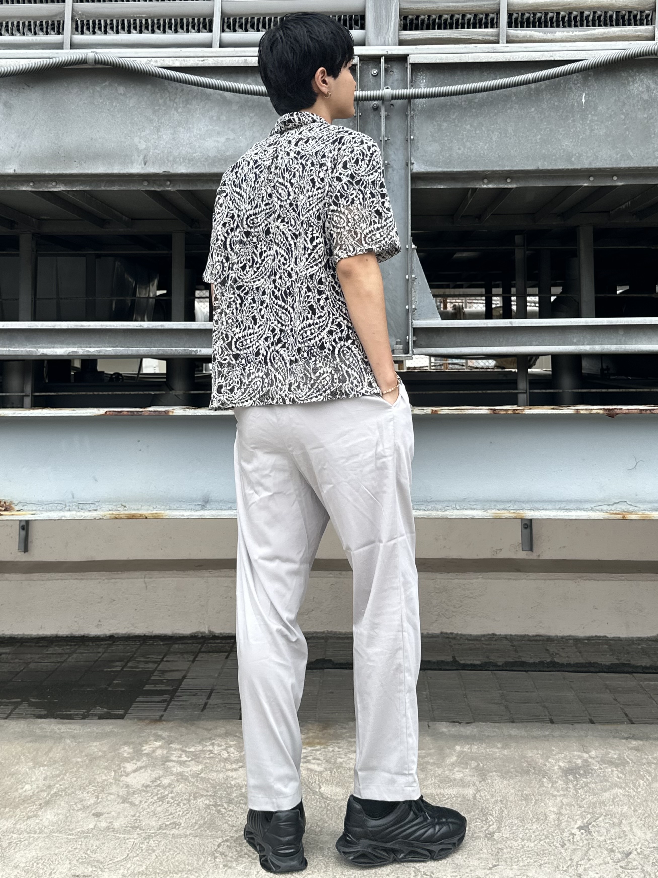 KOHEIさんの「tk.TAKEO KIKUCHI｜【接触冷感／UVCUT】COOL PLAYワイドテーパードスラックス」を使ったコーディネート