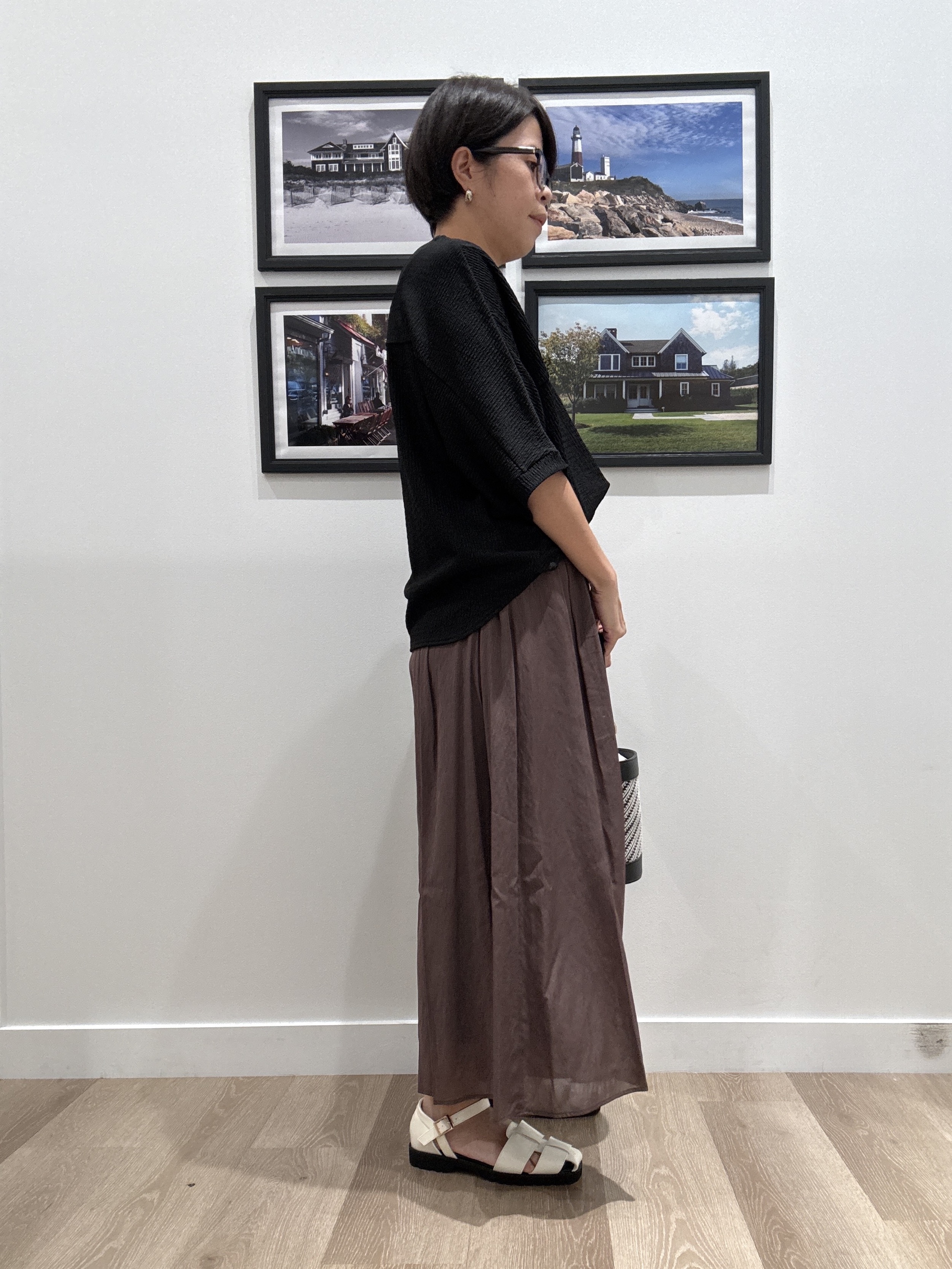 Naoさんの「Dessin｜シュリンクジャージ カットソー」を使ったコーディネート
