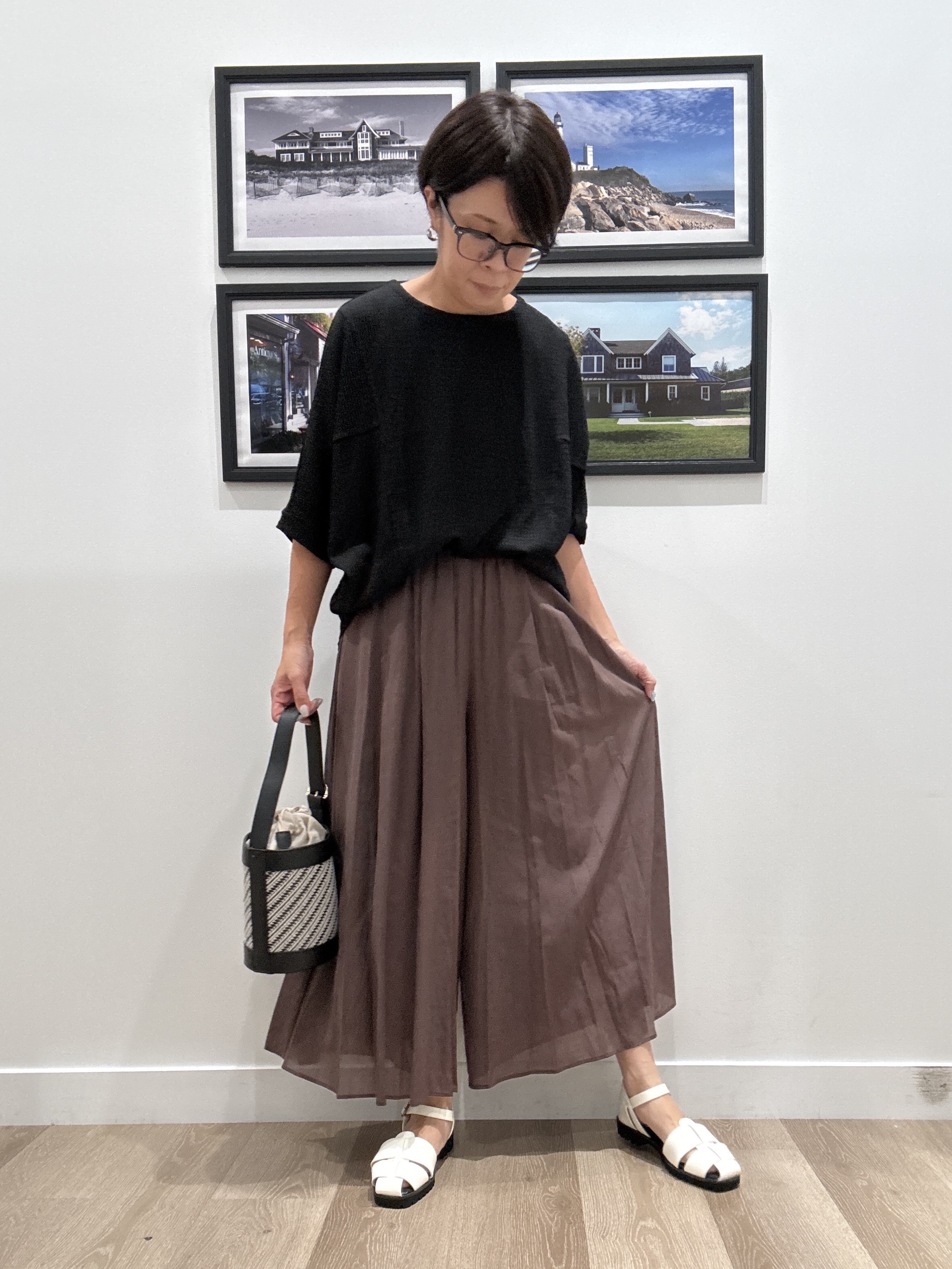 Naoさんの「Dessin｜シュリンクジャージ カットソー」を使ったコーディネート